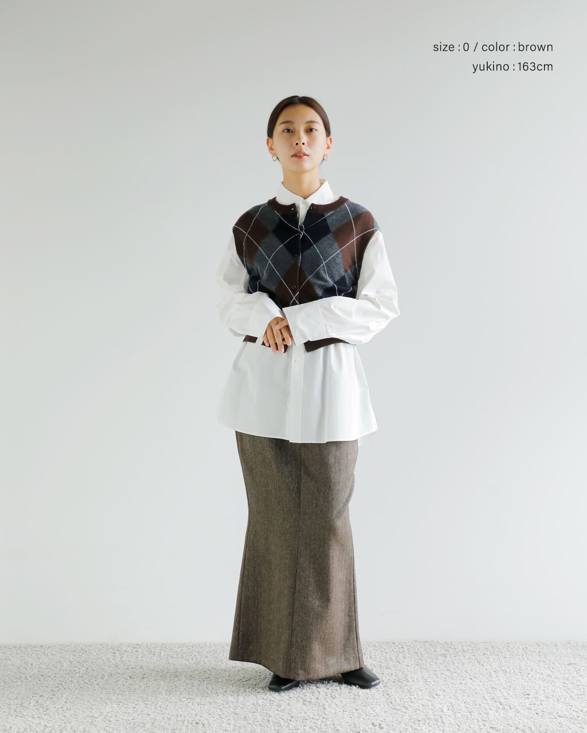 CREDONA(クレドナ)高密度ウールギャバジンペンシルスカート “THE C ICHIGUN SKIRT” 1425521372-0