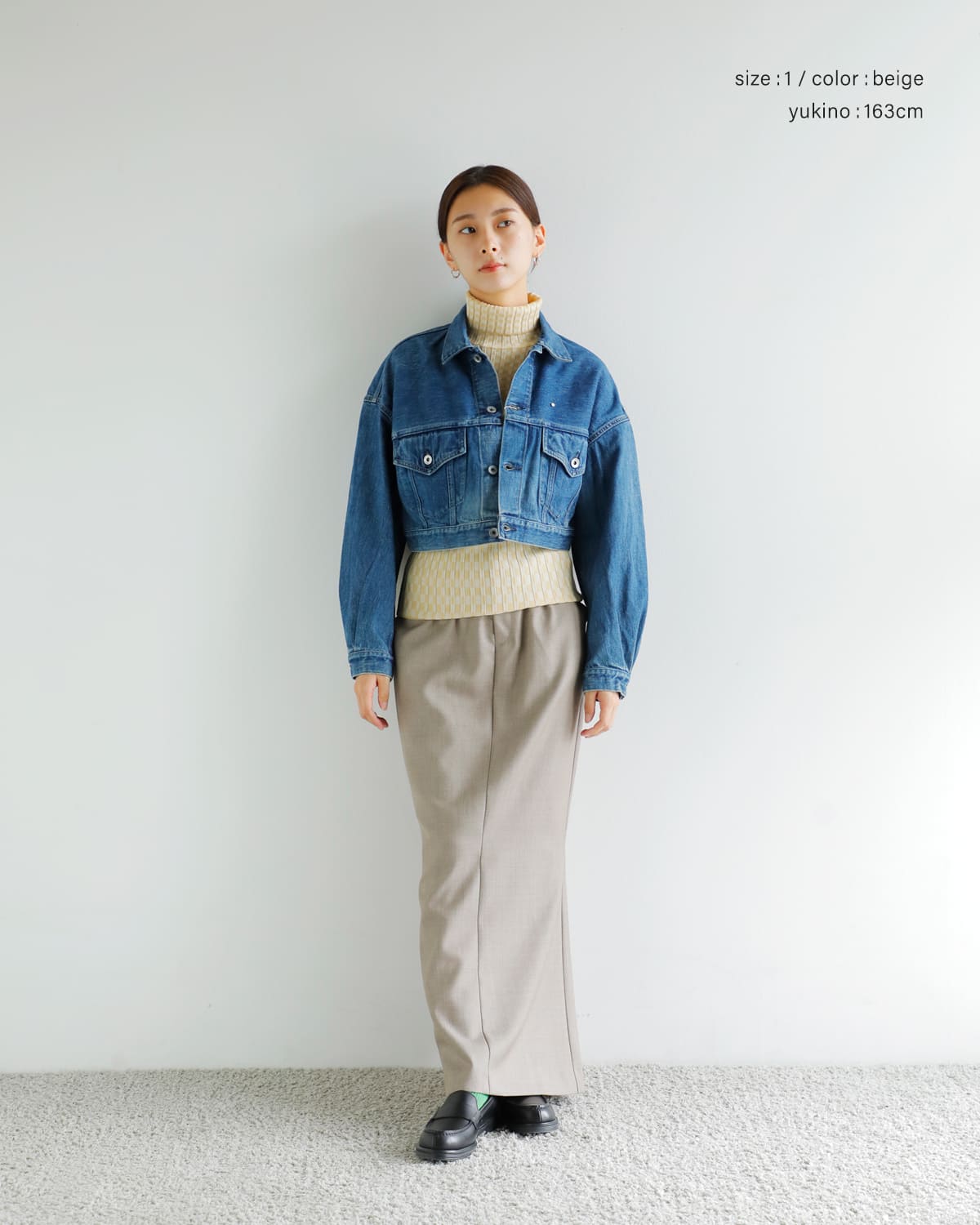 CREDONA(クレドナ)高密度ウールギャバジンペンシルスカート “THE C ICHIGUN SKIRT” 1425521372-0