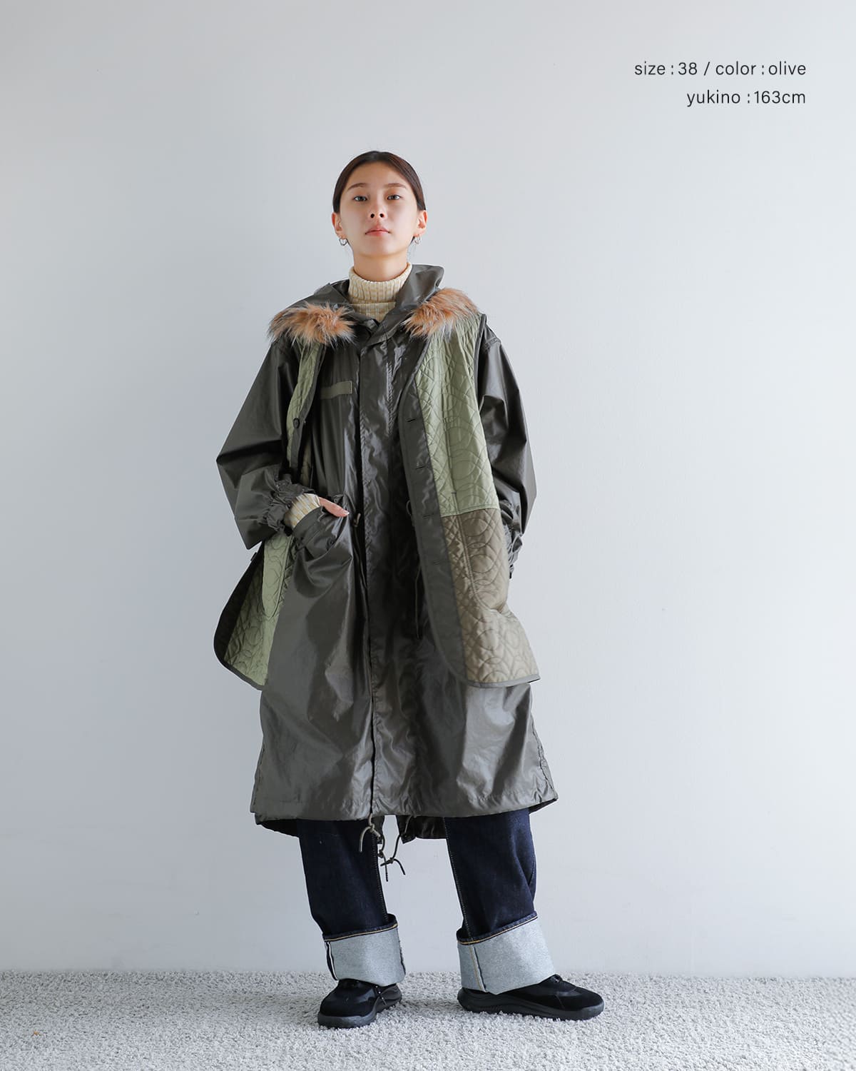 beautiful people(ビューティフルピープル)マルチレイヤリングハイカウントチンツ4wayモッズコート “Multilayering highcount chintz modscoat” 1535103009