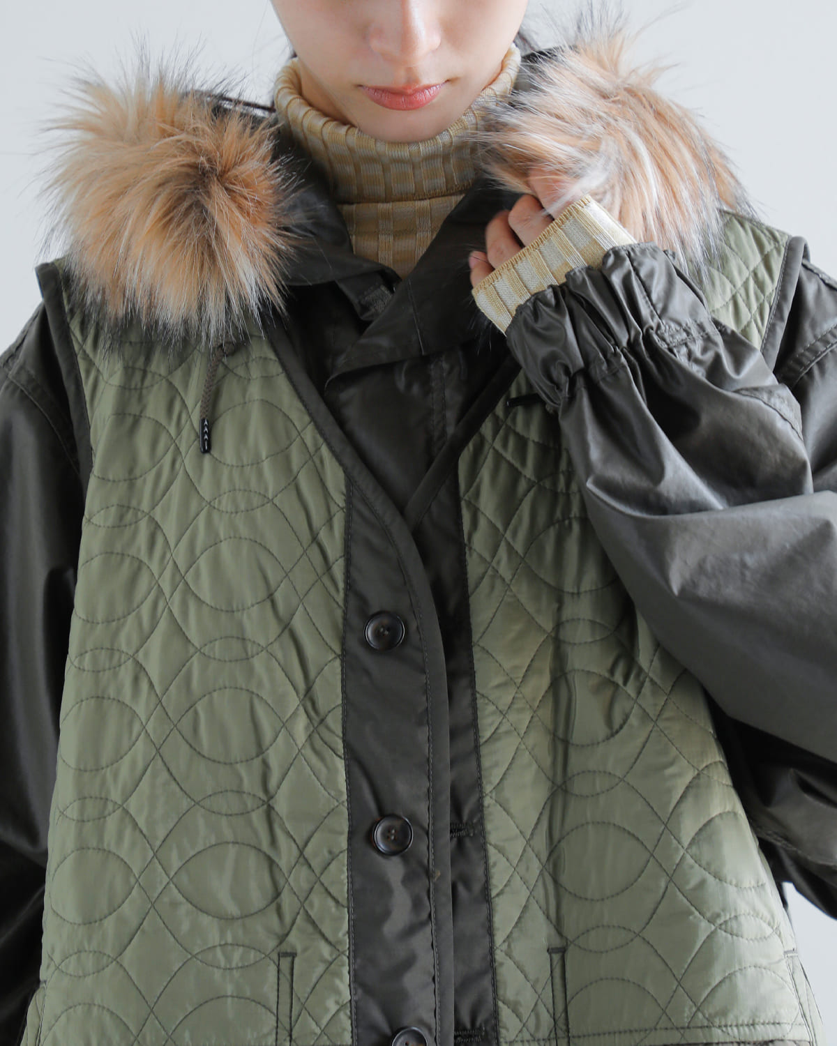 beautiful people(ビューティフルピープル)マルチレイヤリングハイカウントチンツ4wayモッズコート “Multilayering highcount chintz modscoat” 1535103009