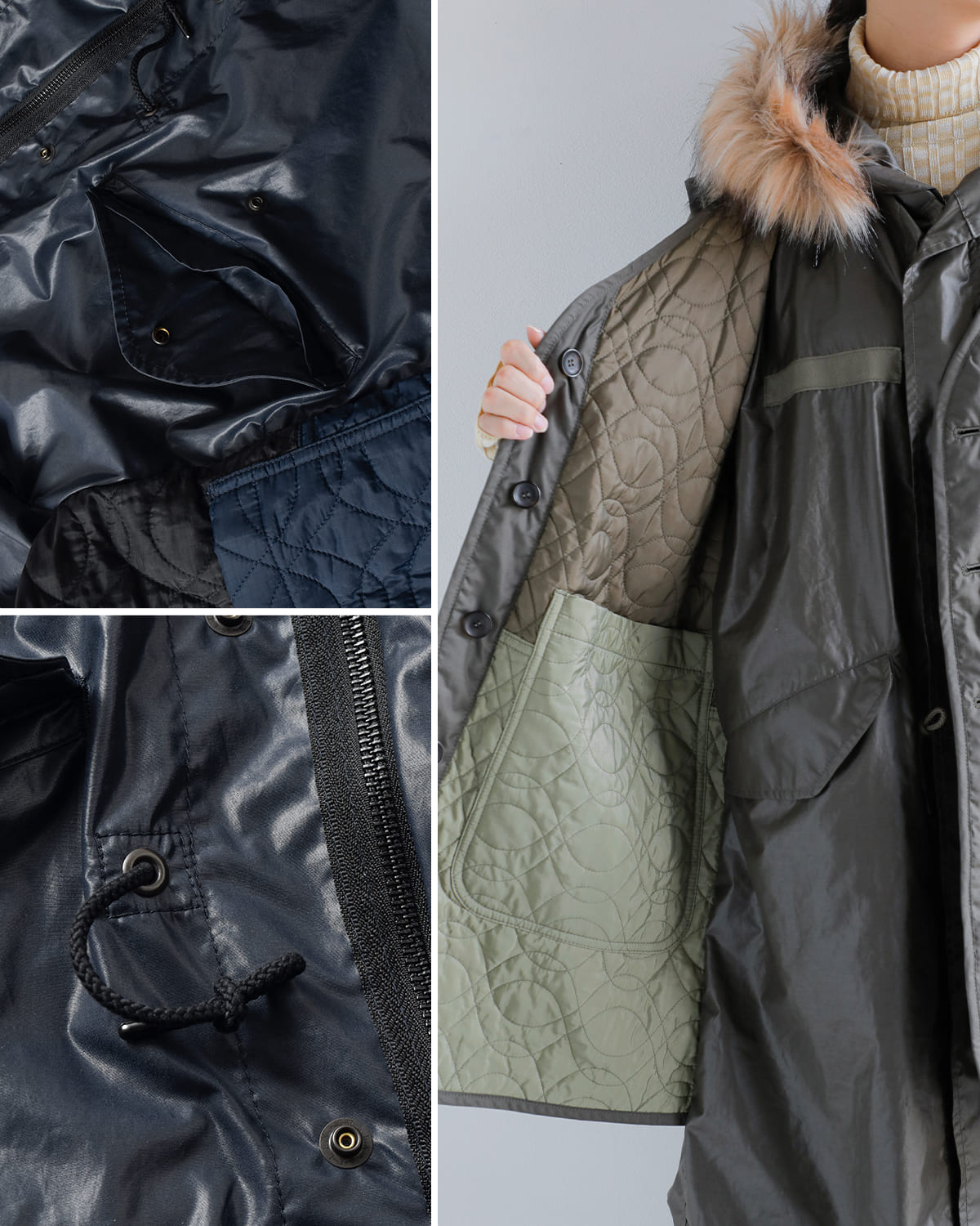 beautiful people(ビューティフルピープル)マルチレイヤリングハイカウントチンツ4wayモッズコート “Multilayering highcount chintz modscoat” 1535103009