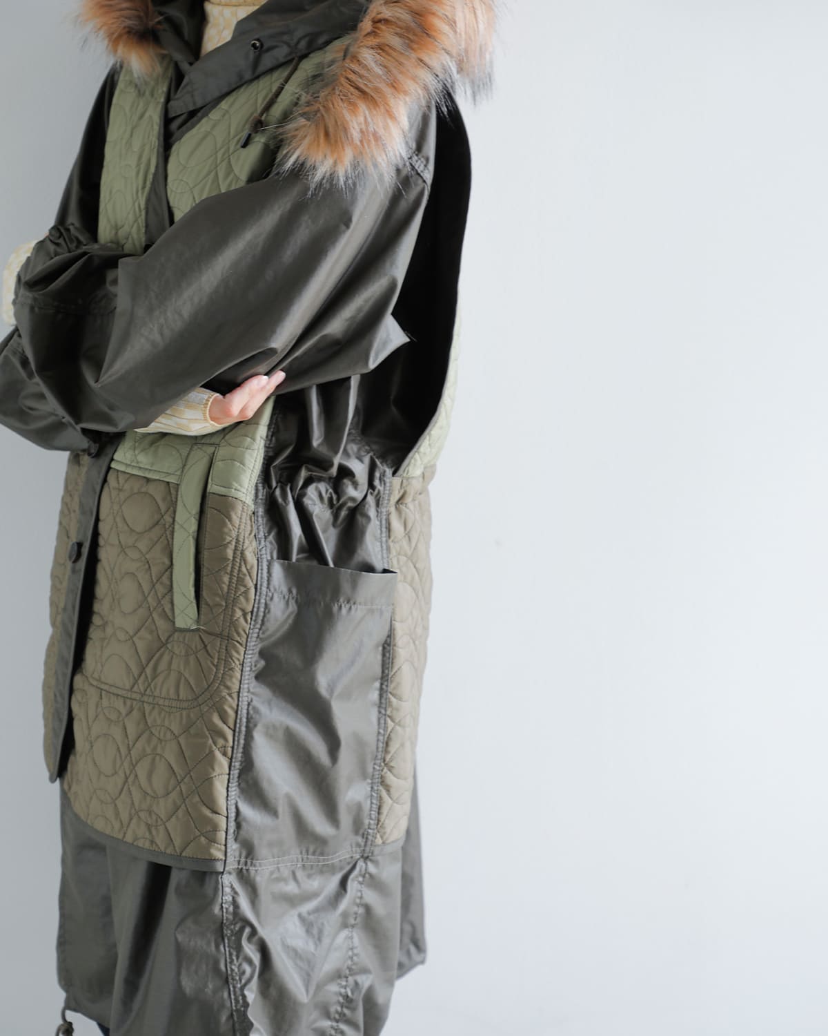 beautiful people(ビューティフルピープル)マルチレイヤリングハイカウントチンツ4wayモッズコート “Multilayering highcount chintz modscoat” 1535103009