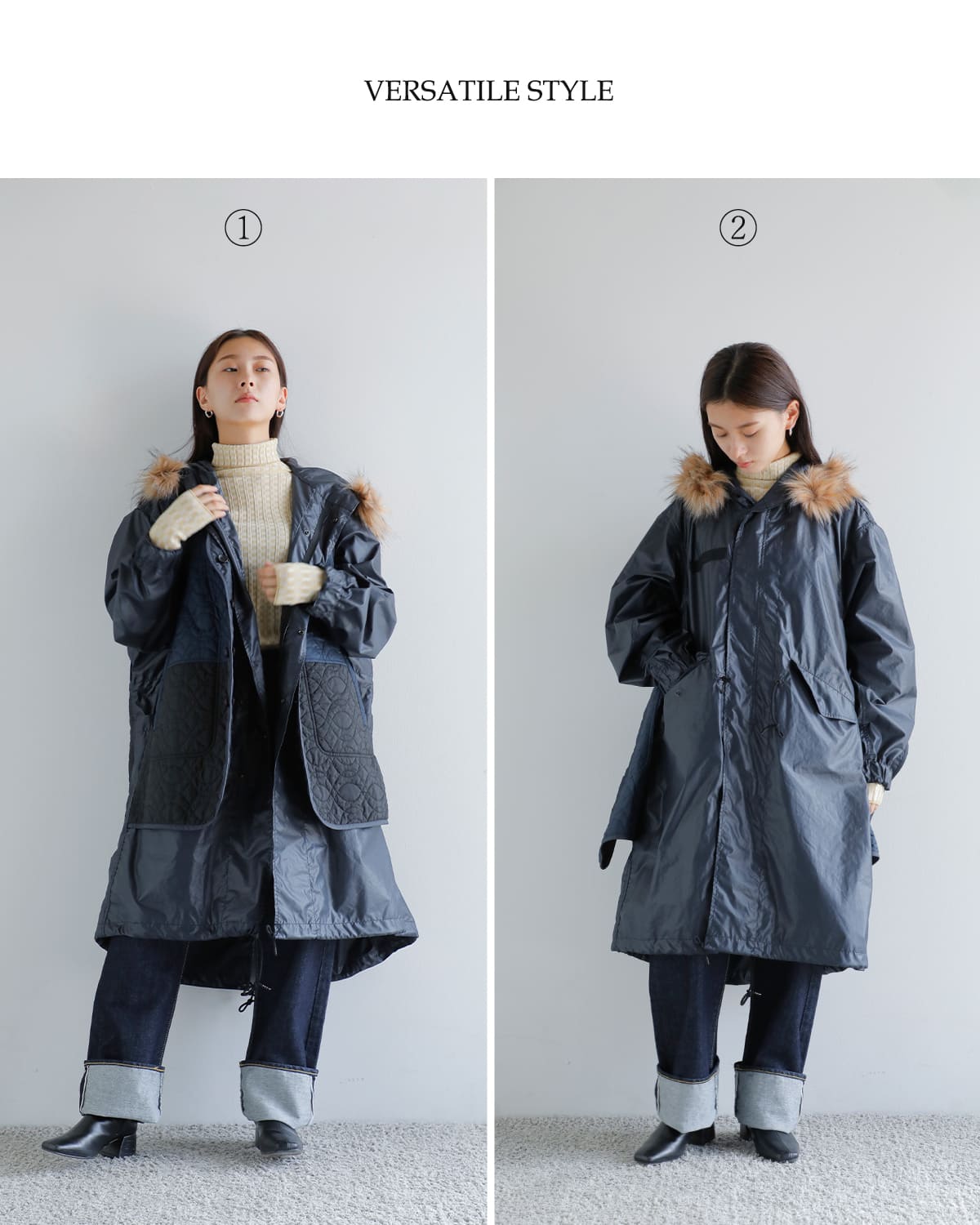 beautiful people(ビューティフルピープル)マルチレイヤリングハイカウントチンツ4wayモッズコート “Multilayering highcount chintz modscoat” 1535103009