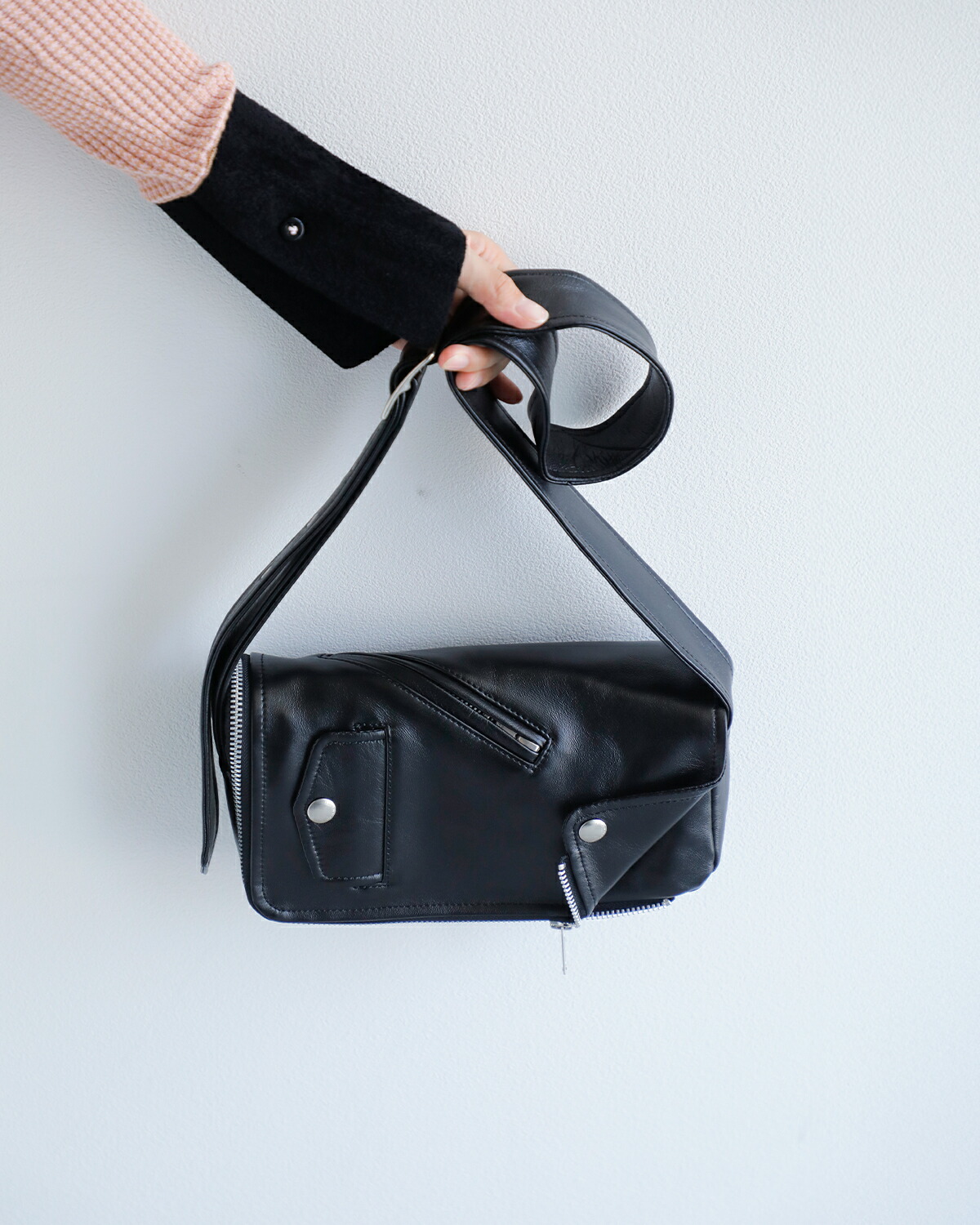 beautiful people(ビューティフルピープル)シープスキンライダースフラップショルダーバッグ “Excerption riders kids flap shoulder bag” 1535611974