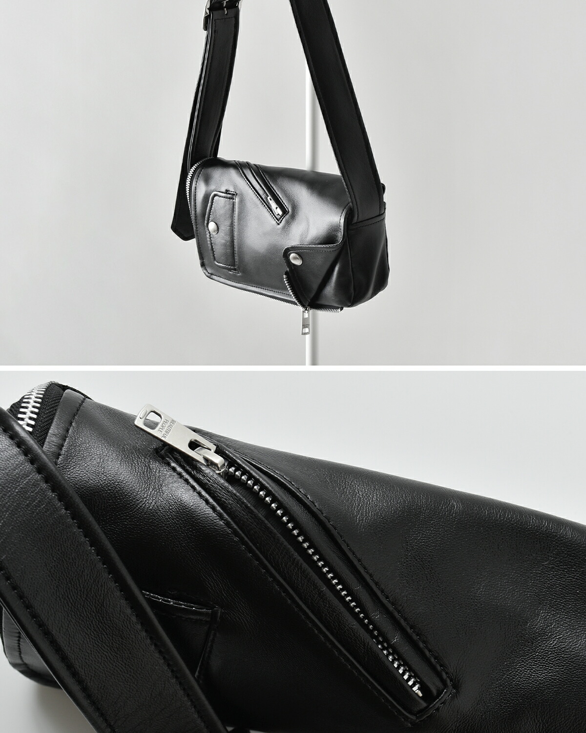 beautiful people(ビューティフルピープル)シープスキンライダースフラップショルダーバッグ “Excerption riders kids flap shoulder bag” 1535611974