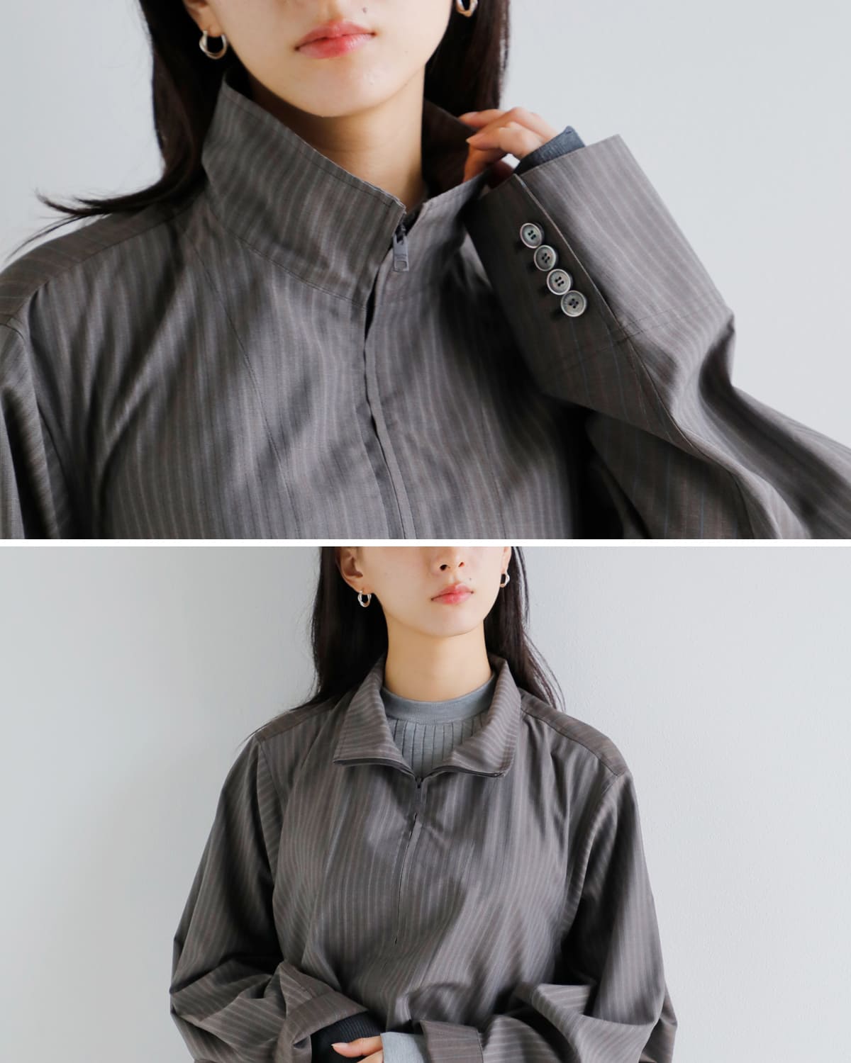 beautiful people(ビューティフルピープル)ウールシルク2wayテーラードジャケット “Double-end sheer stripe suiting jacket” 1545101003