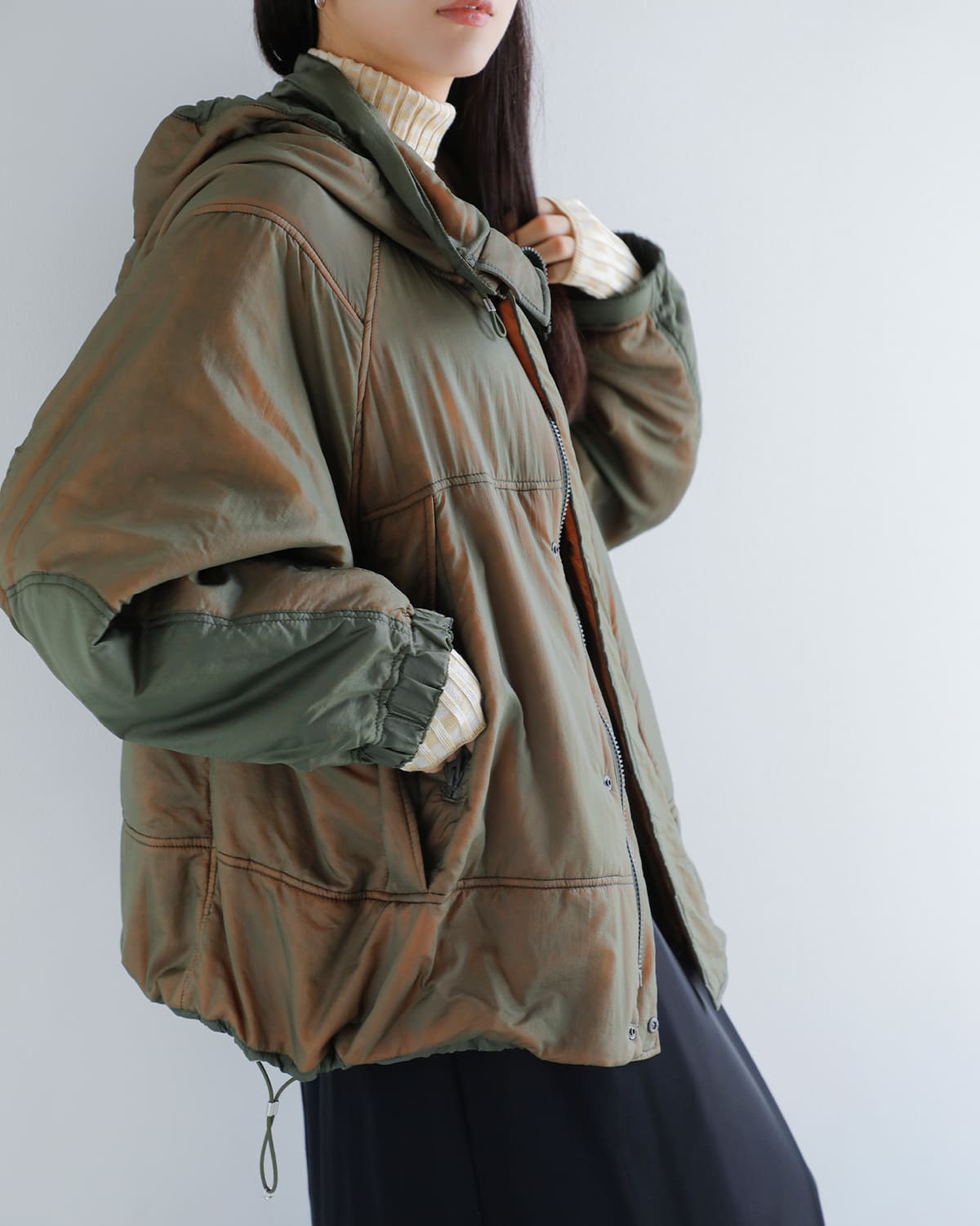 beautiful people(ビューティフルピープル)ナイロンリップリバーシブルジップブルゾン “Nylonrip dyedpadding monsterparka blouson” 1545102007