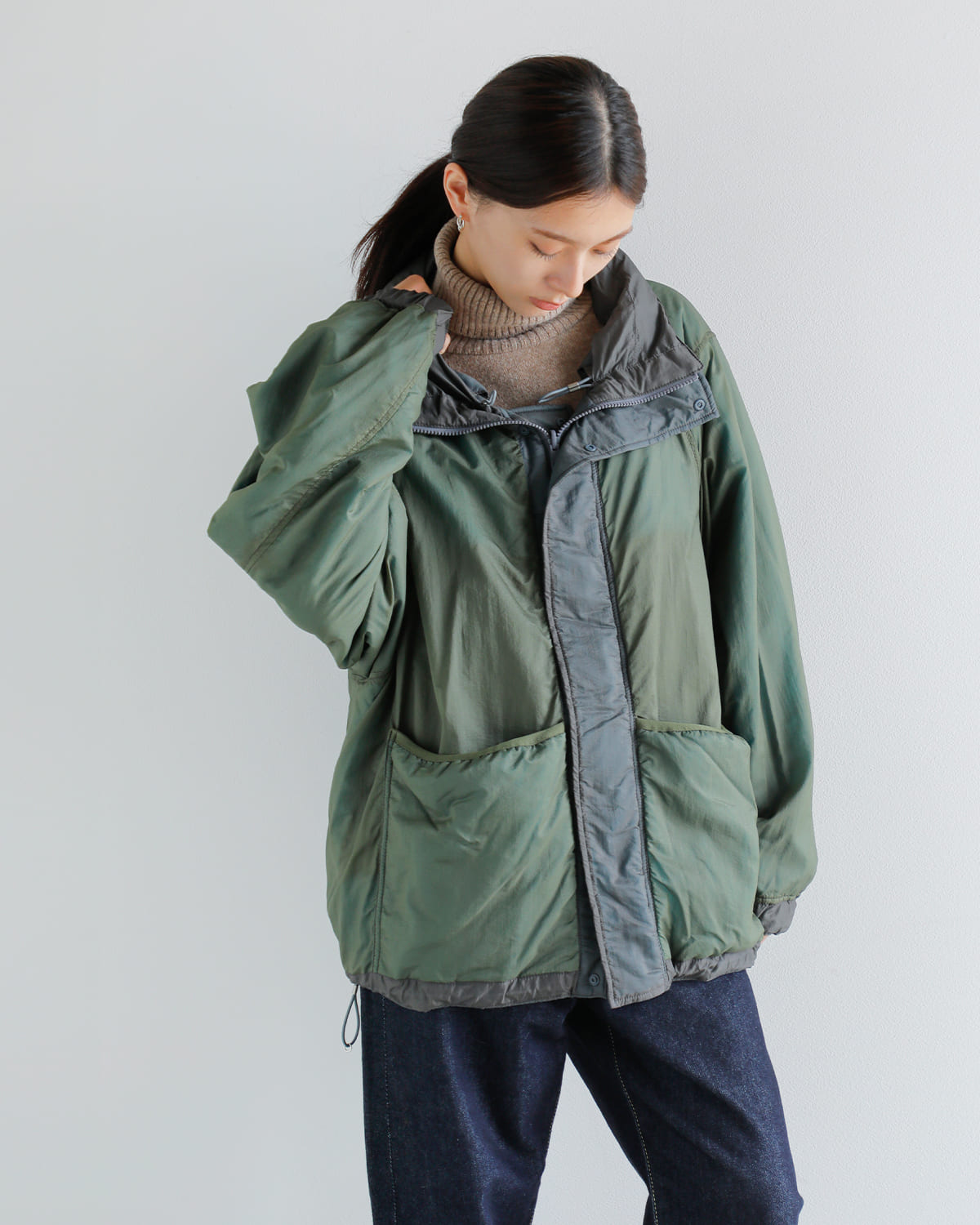 beautiful people(ビューティフルピープル)ナイロンリップリバーシブルジップブルゾン “Nylonrip dyedpadding monsterparka blouson” 1545102007