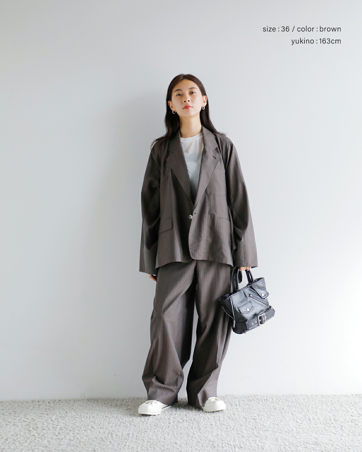 beautiful people(ビューティフルピープル)ウールシルクサイドタックワイドパンツ1545105013 “Sheer stripe suiting side tuck widepants” 1545105013