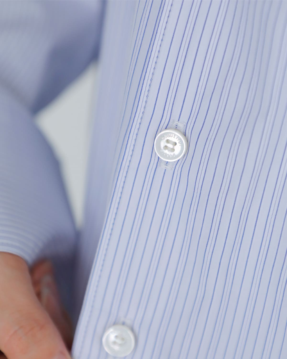 beautiful people(ビューティフルピープル)フィンクスコットンストライプシャツ “Double-front finx stripe shirt” 1545106003