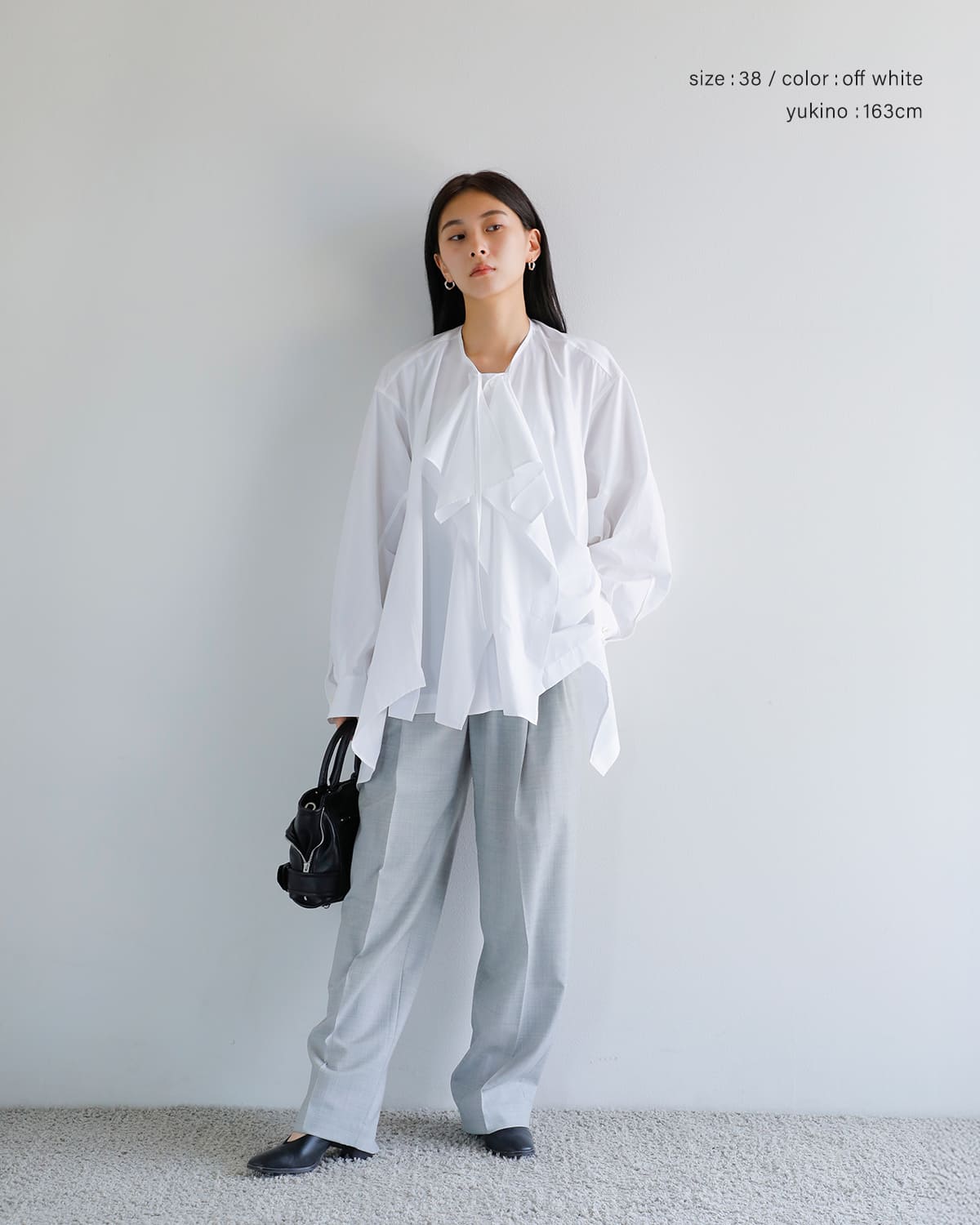 beautiful people(ビューティフルピープル)フィンクスコットン2wayストライプラッフルシャツ “Double-end finx stripe ruffle shirt” 1545106006