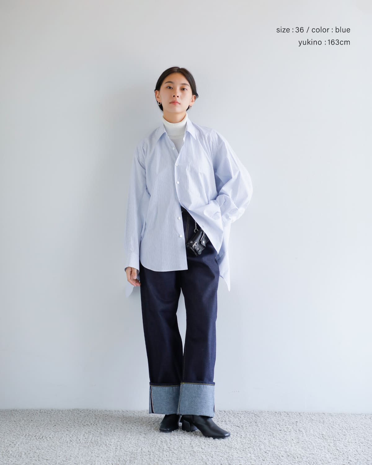 beautiful people(ビューティフルピープル)フィンクスコットン2wayストライプラッフルシャツ “Double-end finx stripe ruffle shirt” 1545106006