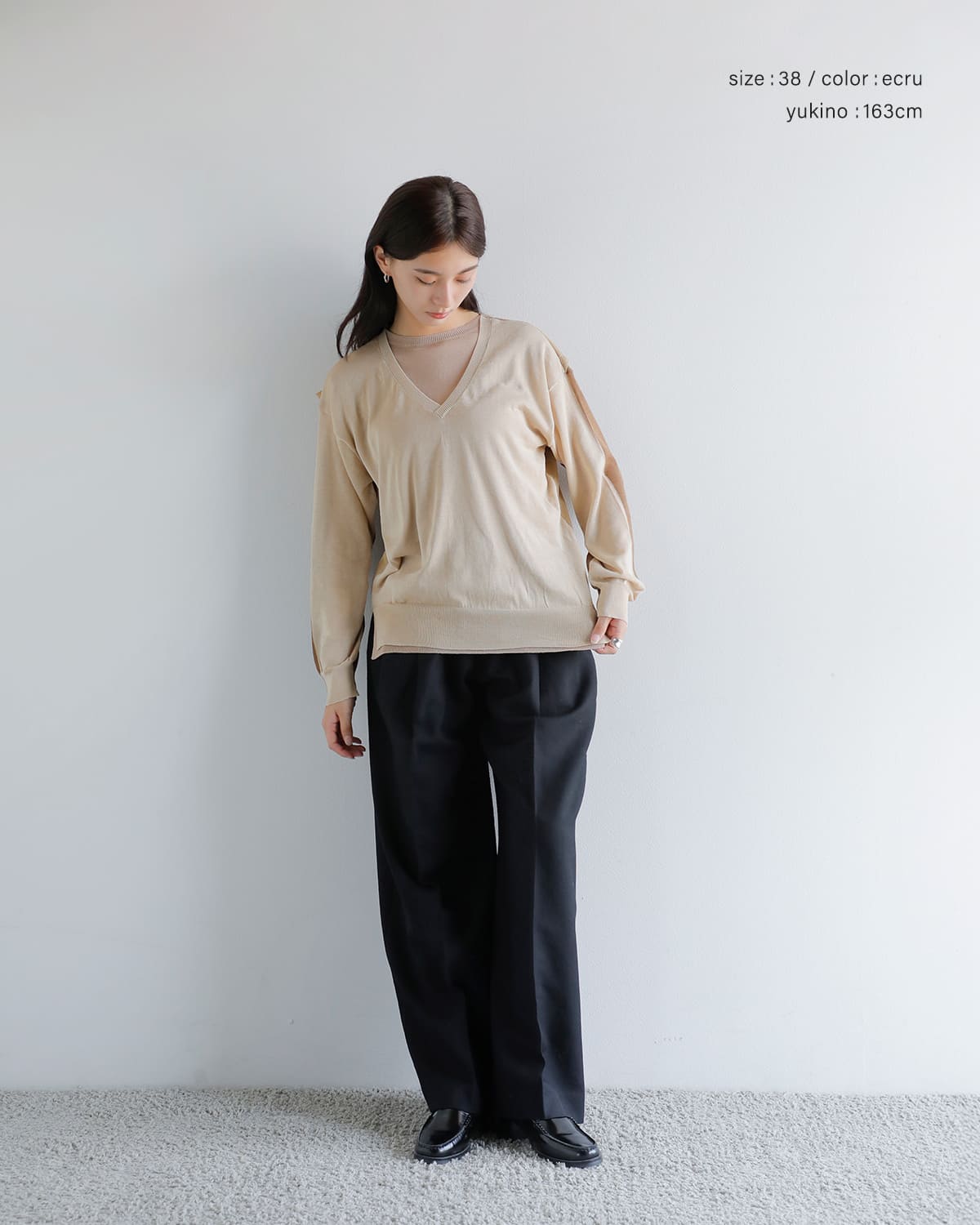 beautiful people(ビューティフルピープル)スーピマコットン4wayニットプルオーバー “Flip protained cotton pullover” 1545210004
