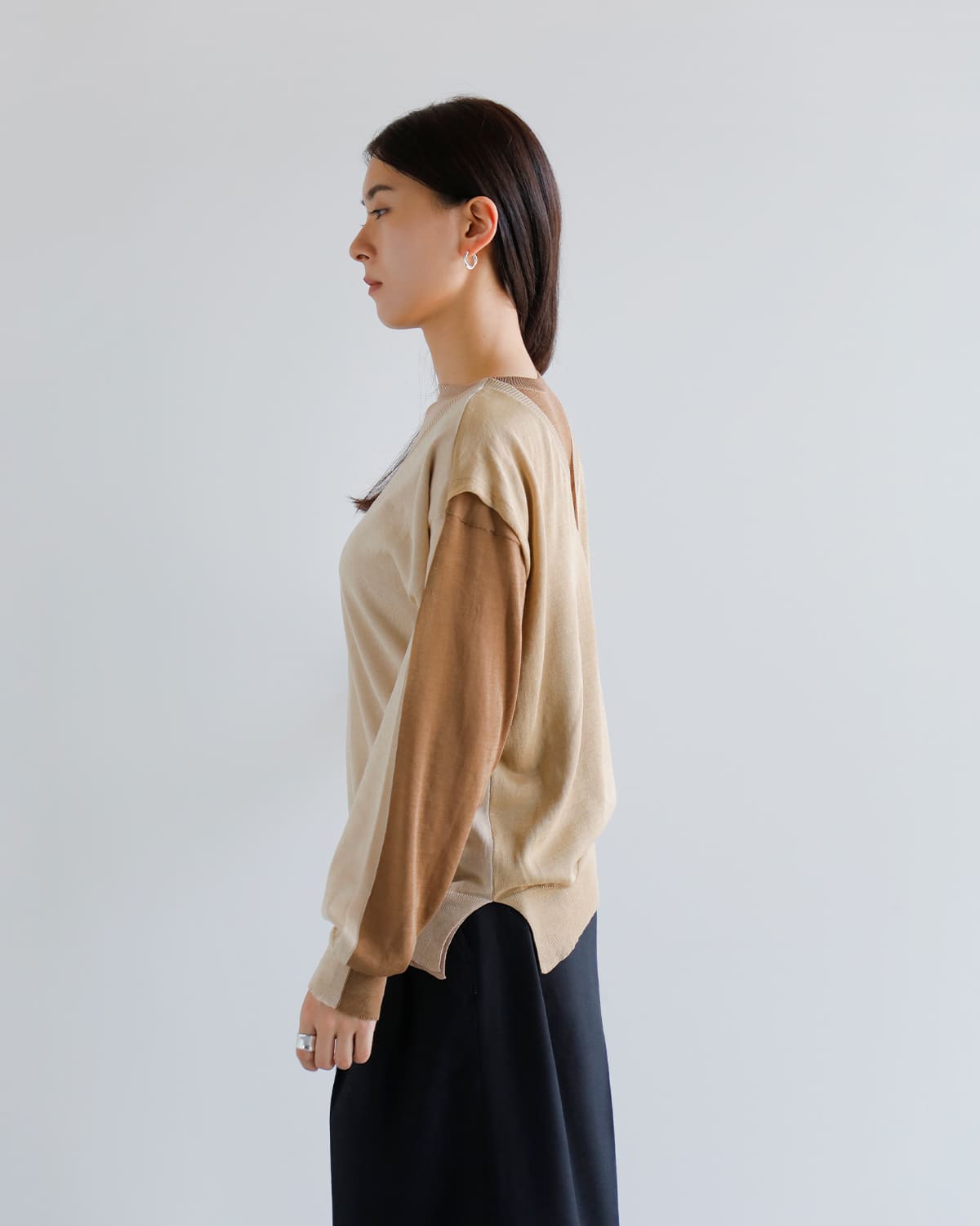 beautiful people(ビューティフルピープル)スーピマコットン4wayニットプルオーバー “Flip protained cotton pullover” 1545210004