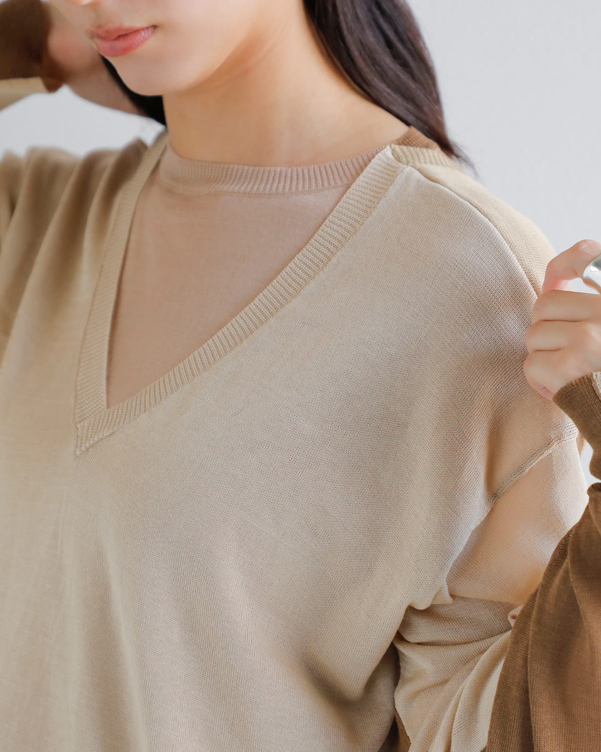 beautiful people(ビューティフルピープル)スーピマコットン4wayニットプルオーバー “Flip protained cotton pullover” 1545210004