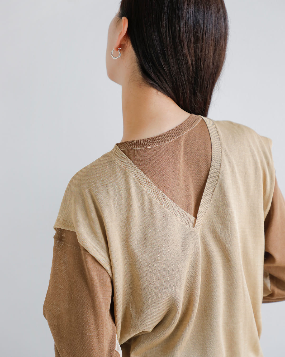 beautiful people(ビューティフルピープル)スーピマコットン4wayニットプルオーバー “Flip protained cotton pullover” 1545210004