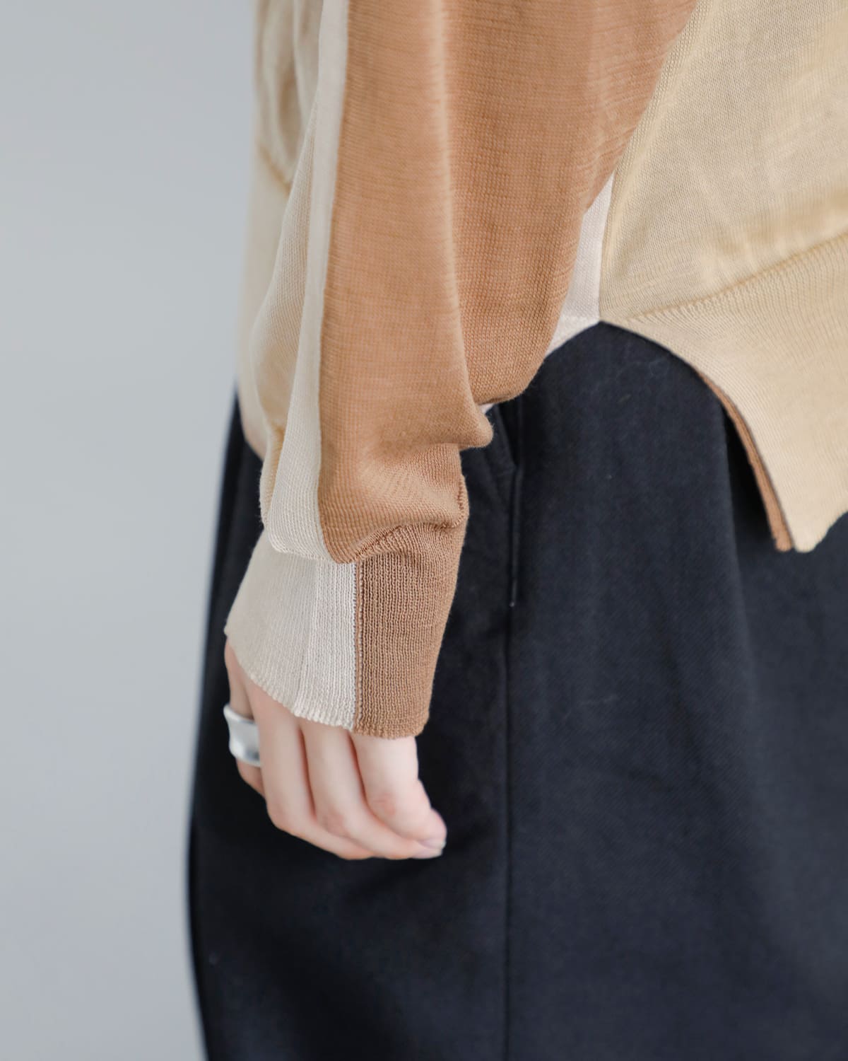 beautiful people(ビューティフルピープル)スーピマコットン4wayニットプルオーバー “Flip protained cotton pullover” 1545210004