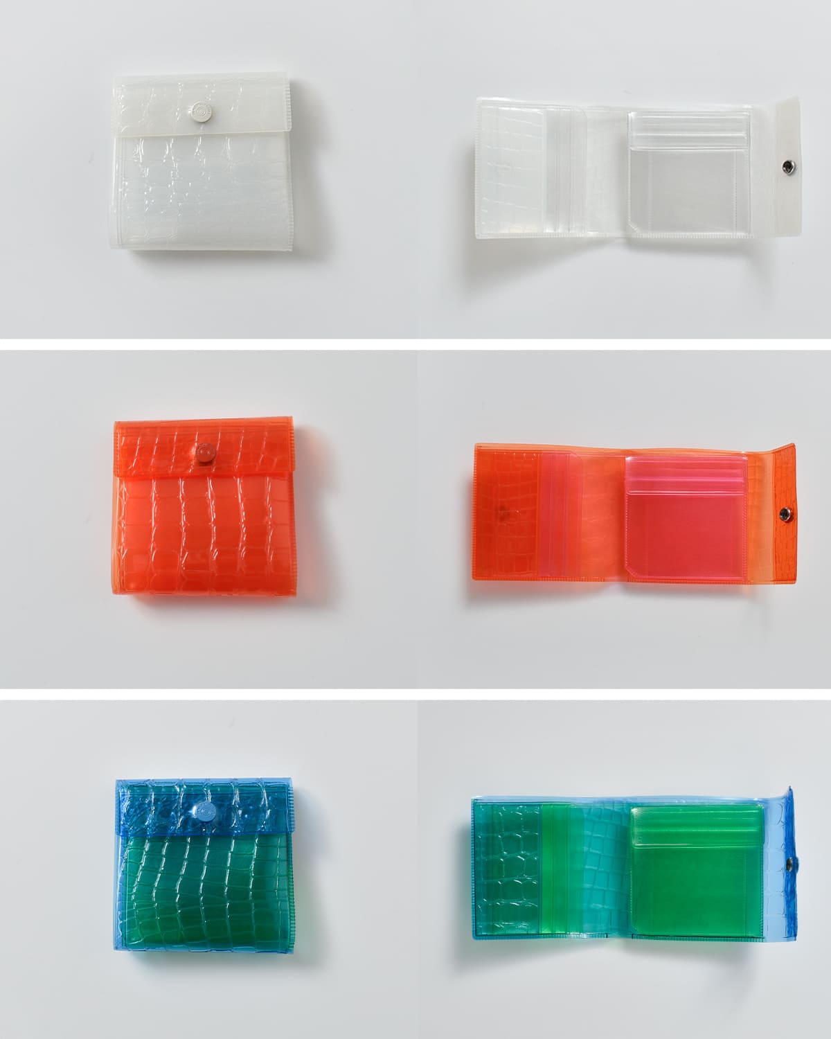 beautiful people(ビューティフルピープル)PVCスケルトンエンボス3つ折りウォレット “nothing to hide vinyl card wallet” 1626512001