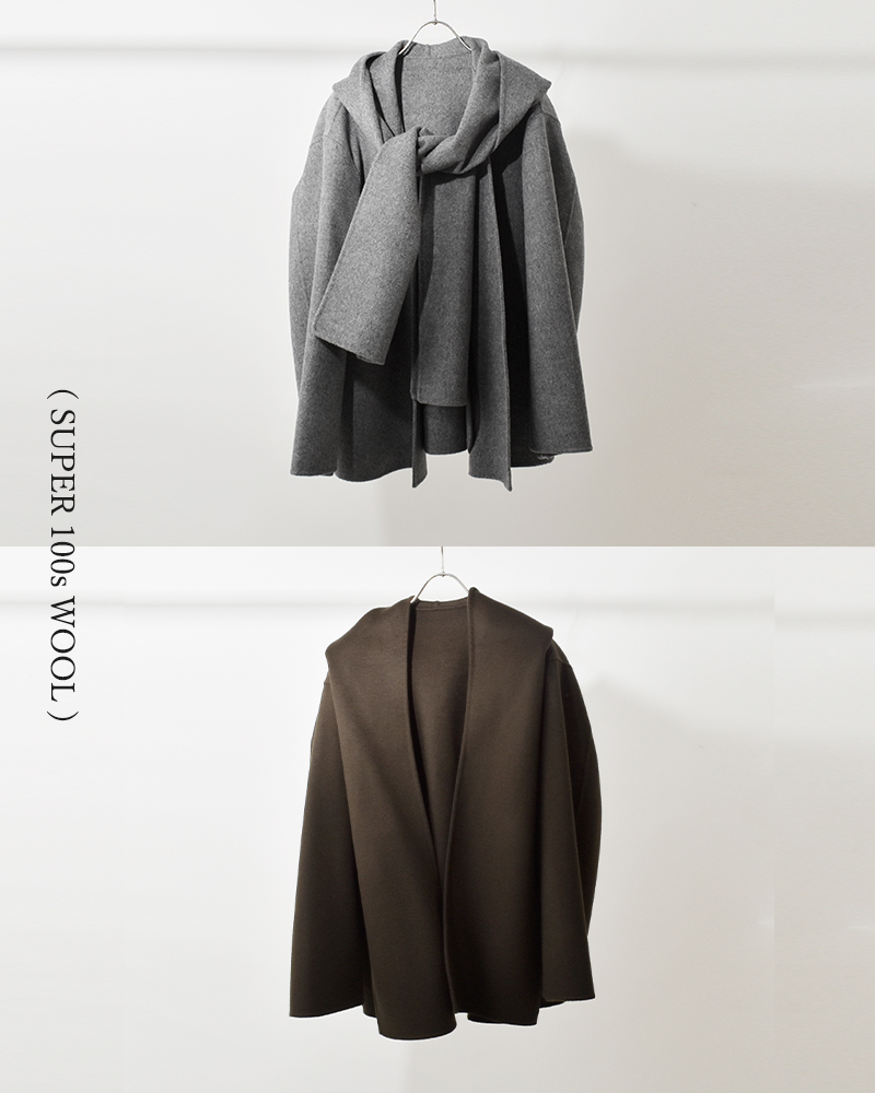 YLEVE(C[)SUPER100sE[_uNXt[fbhR[ggSUPER100sWOOLDOUBLECLOTHHOODEDCOh168-5210069