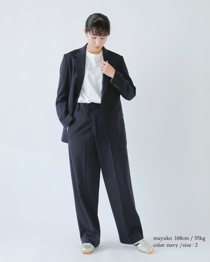 YLEVEウールトリコチン タック トラウザー パンツ “2/72 WOOL TRICHOTINE TR” 168-5240018