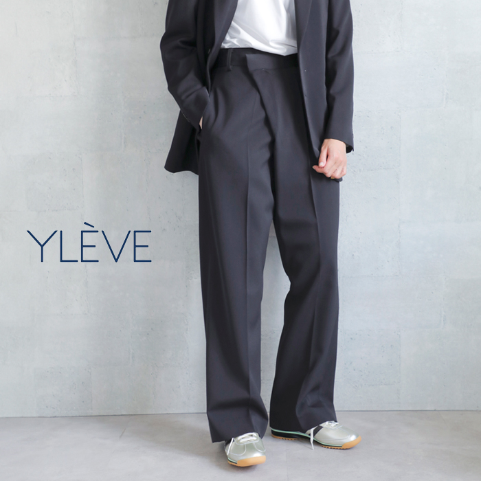 YLEVEウールトリコチン タック トラウザー パンツ “2/72 WOOL TRICHOTINE TR” 168-5240018