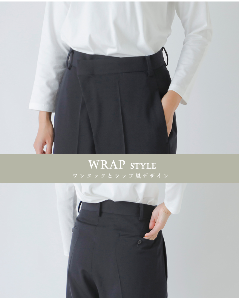 YLEVEウールトリコチン タック トラウザー パンツ “2/72 WOOL TRICHOTINE TR” 168-5240018