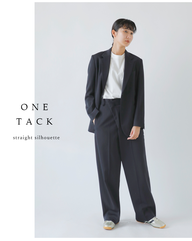 YLEVEウールトリコチン タック トラウザー パンツ “2/72 WOOL TRICHOTINE TR” 168-5240018