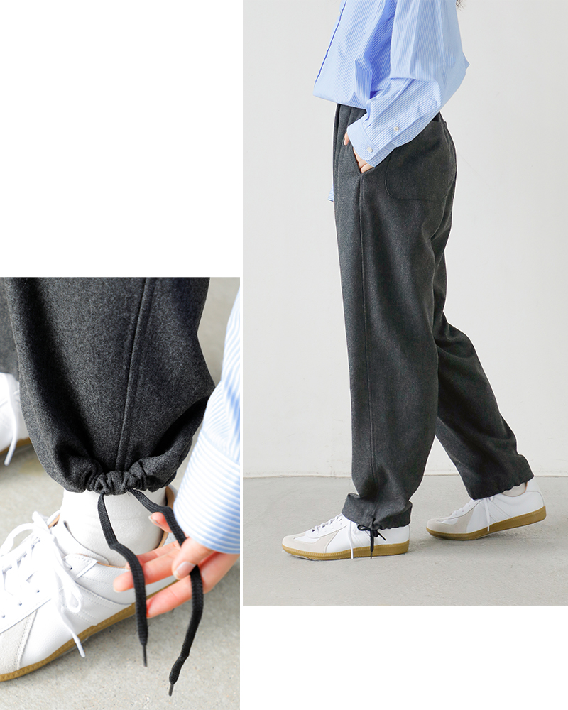 YLEVE(イレーヴ)SUPER120sウールフランネルイージートラウザーパンツ“SUPER120sWOOLFLANNELEASYTR”168-5240060