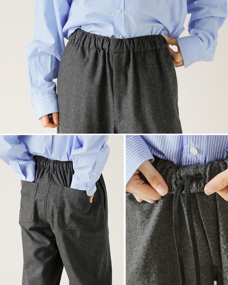 YLEVE(イレーヴ)SUPER120sウールフランネルイージートラウザーパンツ“SUPER120sWOOLFLANNELEASYTR”168-5240060