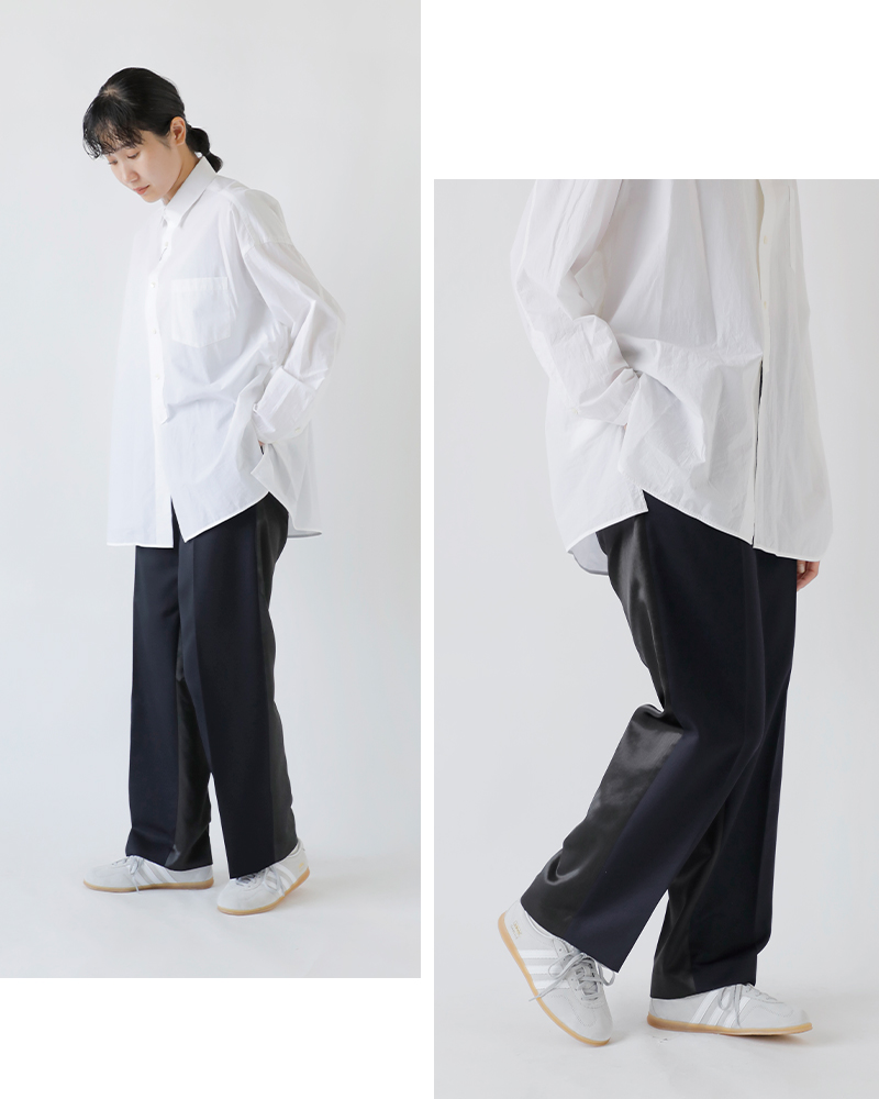 YLEVE(イレーヴ)ストレートトラウザーパンツ“WOOLMOHAIRGABA×VISCOSECOTTONSATINTR”168-5240081