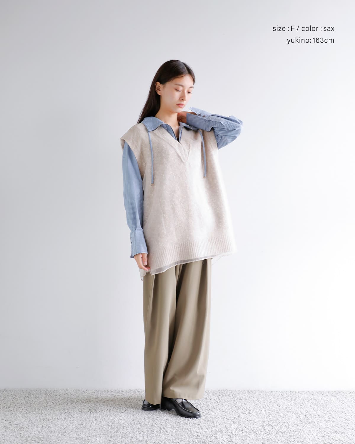 CHIGNON(シニヨン)ストライプアノラックシャツ 1854-058bz