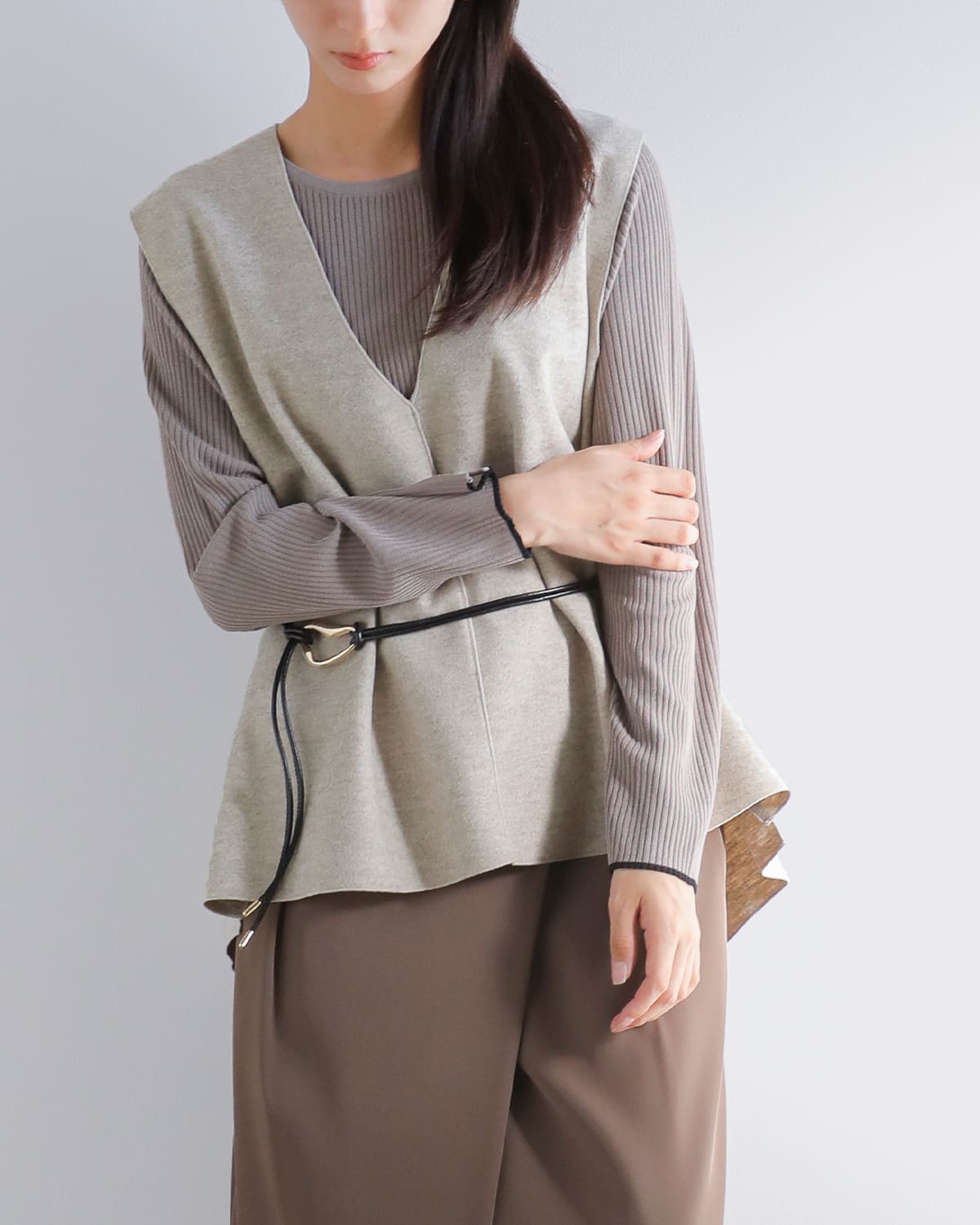 CHIGNON(シニヨン)Wフェイスジャージジレ 1855-203kk