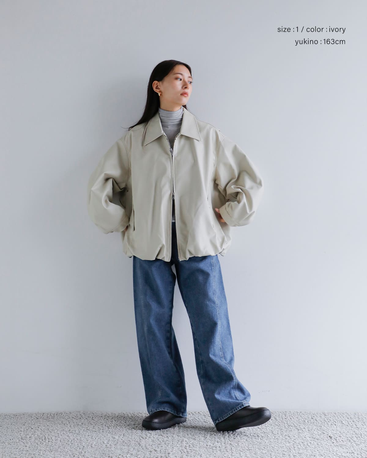 CLANE(クラネ)フェイクレザーバルーンジャケット 19101-0012