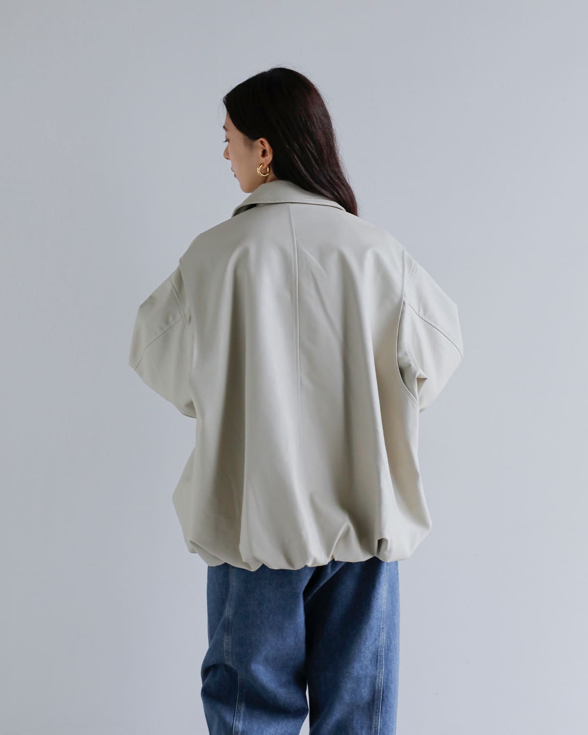 CLANE(クラネ)フェイクレザーバルーンジャケット 19101-0012