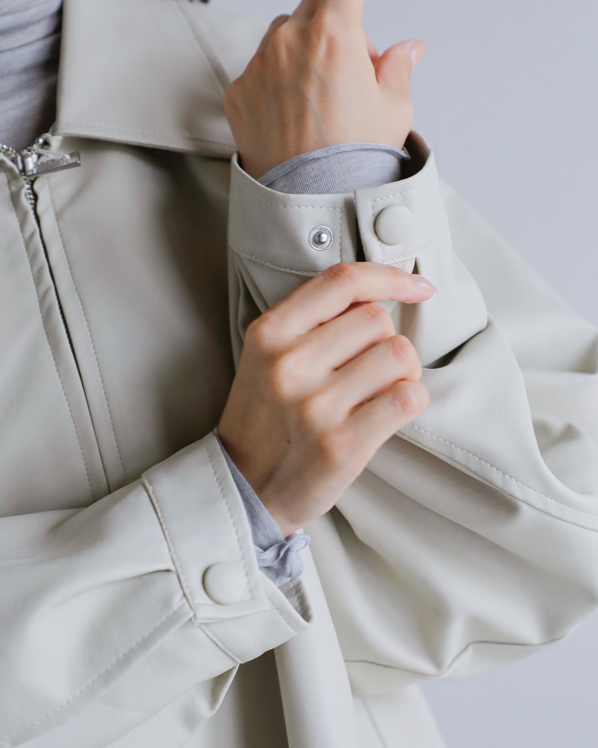 CLANE(クラネ)フェイクレザーバルーンジャケット 19101-0012