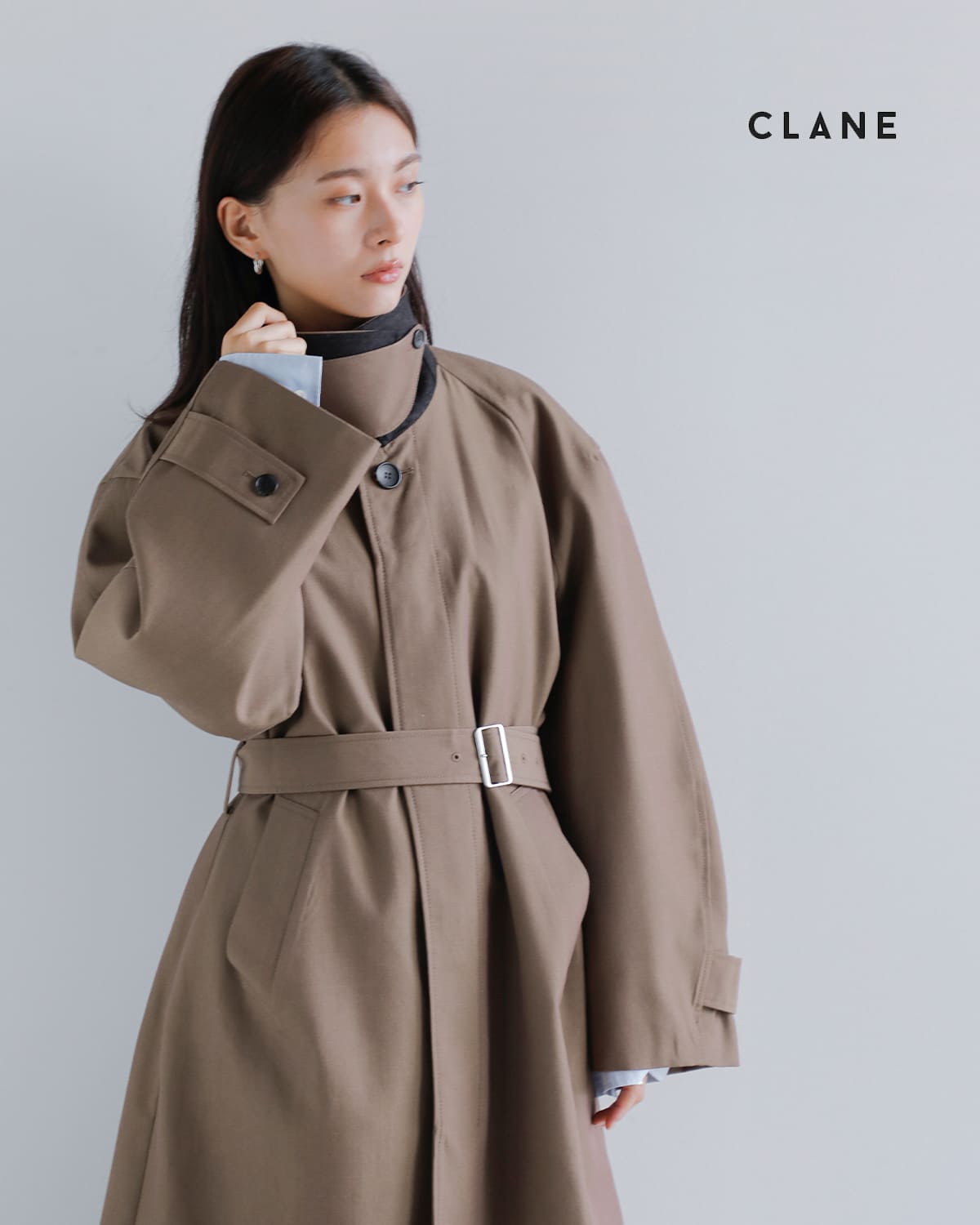 CLANE(クラネ)バルキー ライン ステンカラーコート19101-0022