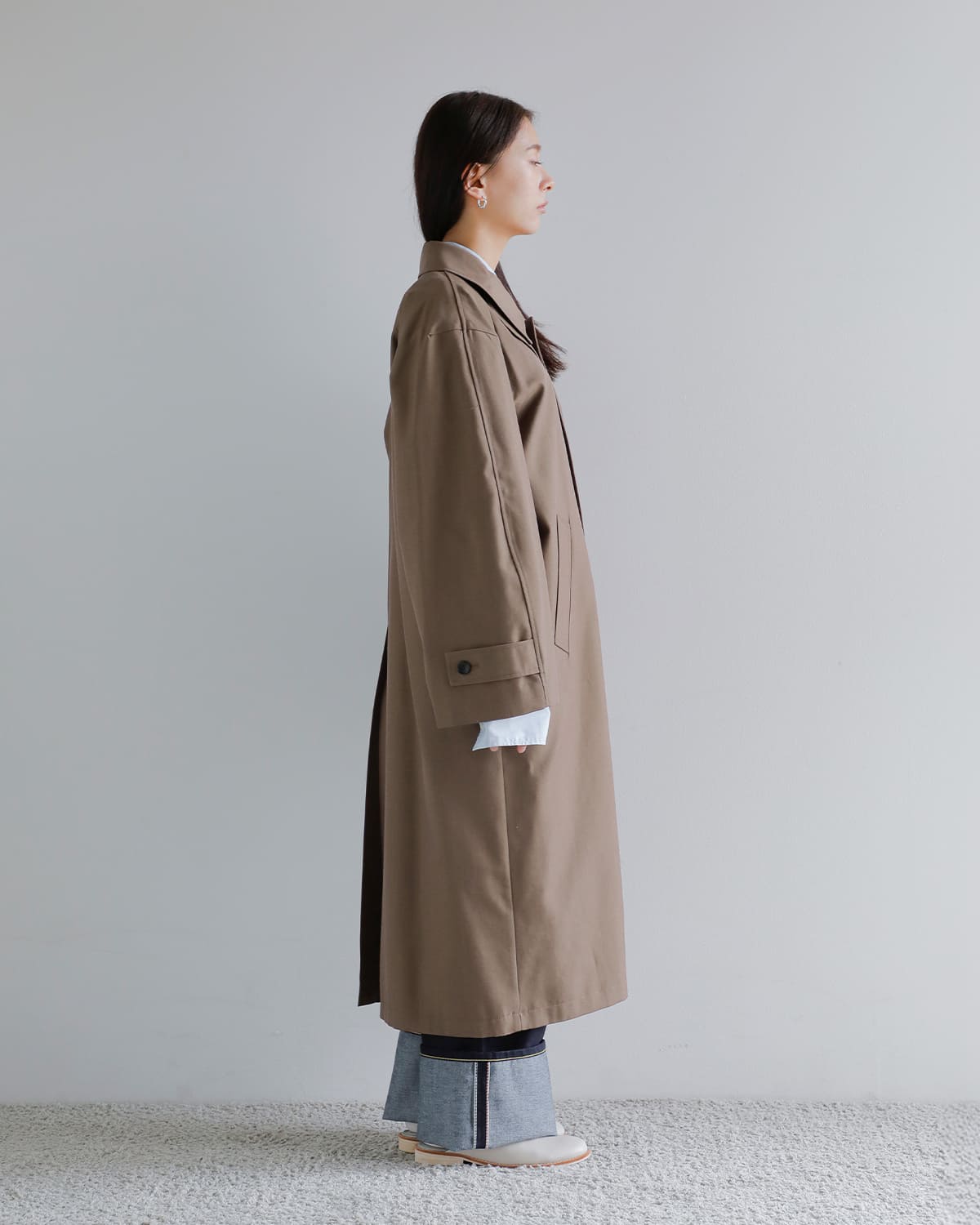 CLANE(クラネ)バルキーラインステンカラーコート 19101-0022