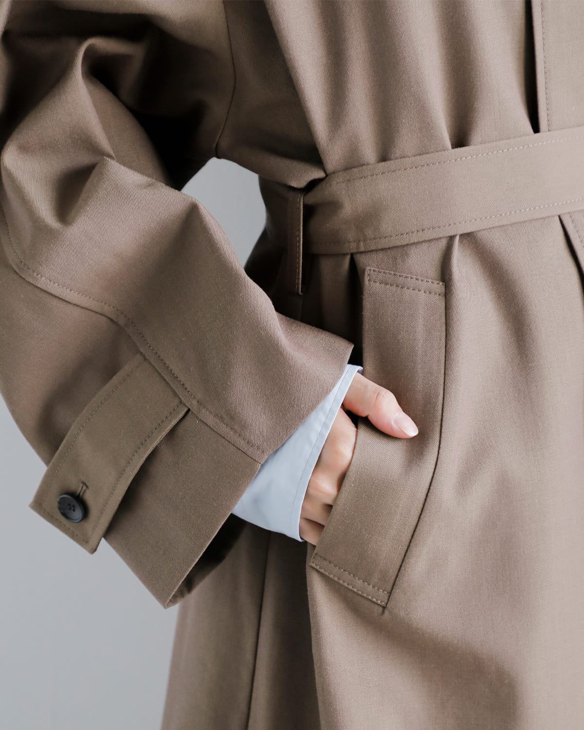 CLANE(クラネ)バルキーラインステンカラーコート 19101-0022