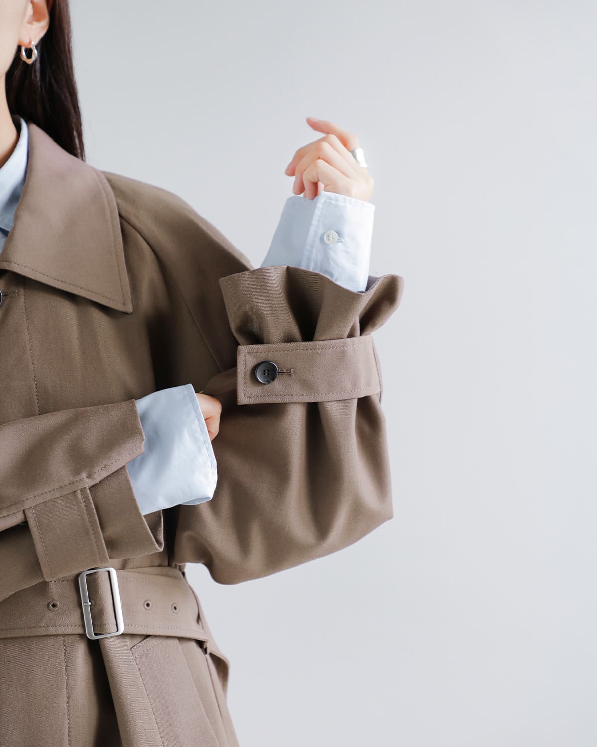 CLANE(クラネ)バルキーラインステンカラーコート 19101-0022