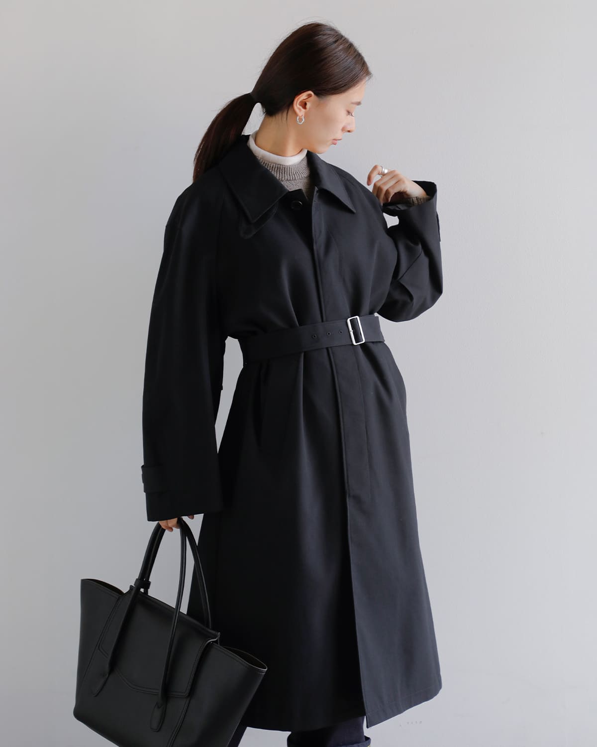 CLANE(クラネ)バルキーラインステンカラーコート 19101-0022