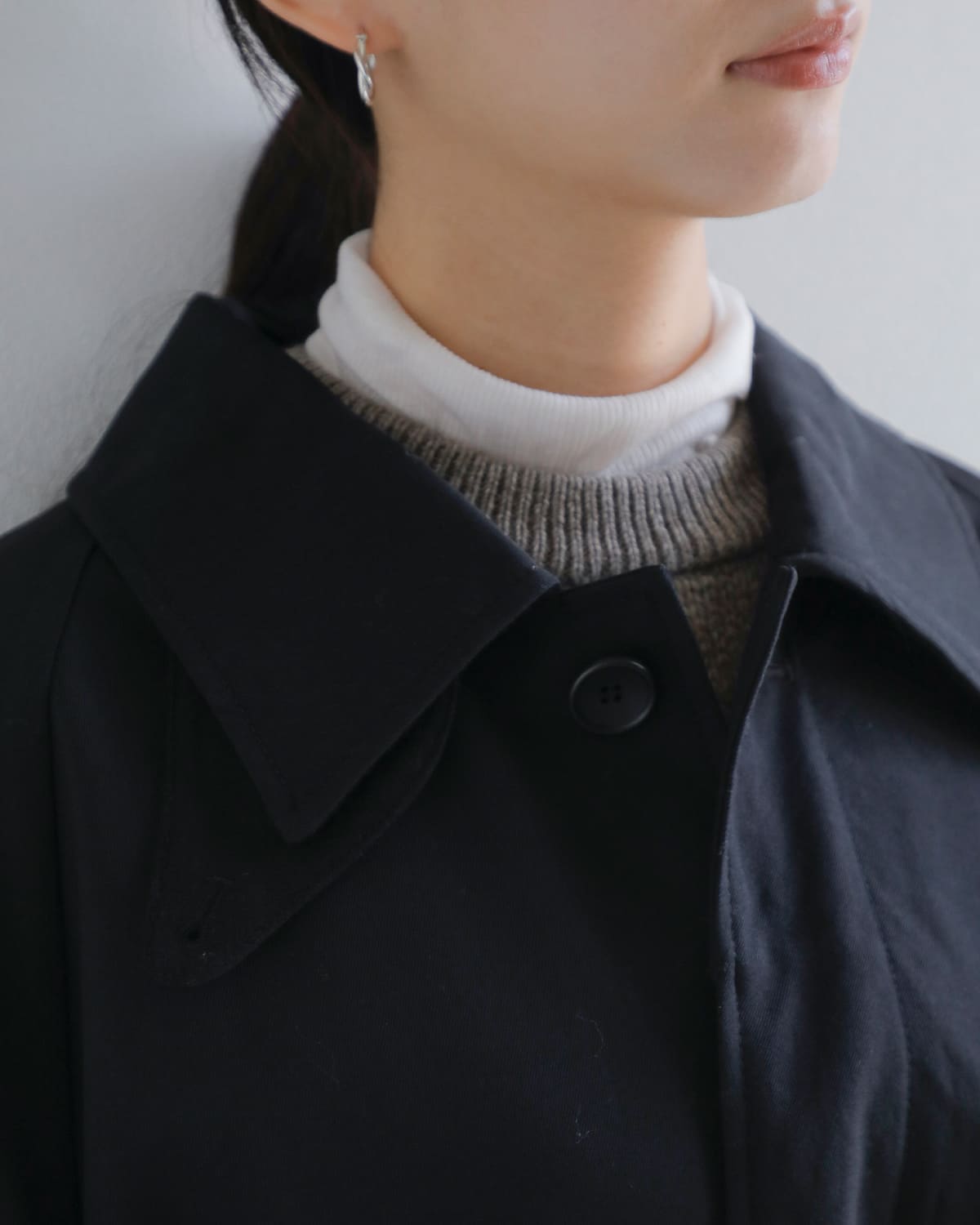 CLANE(クラネ)バルキーラインステンカラーコート 19101-0022