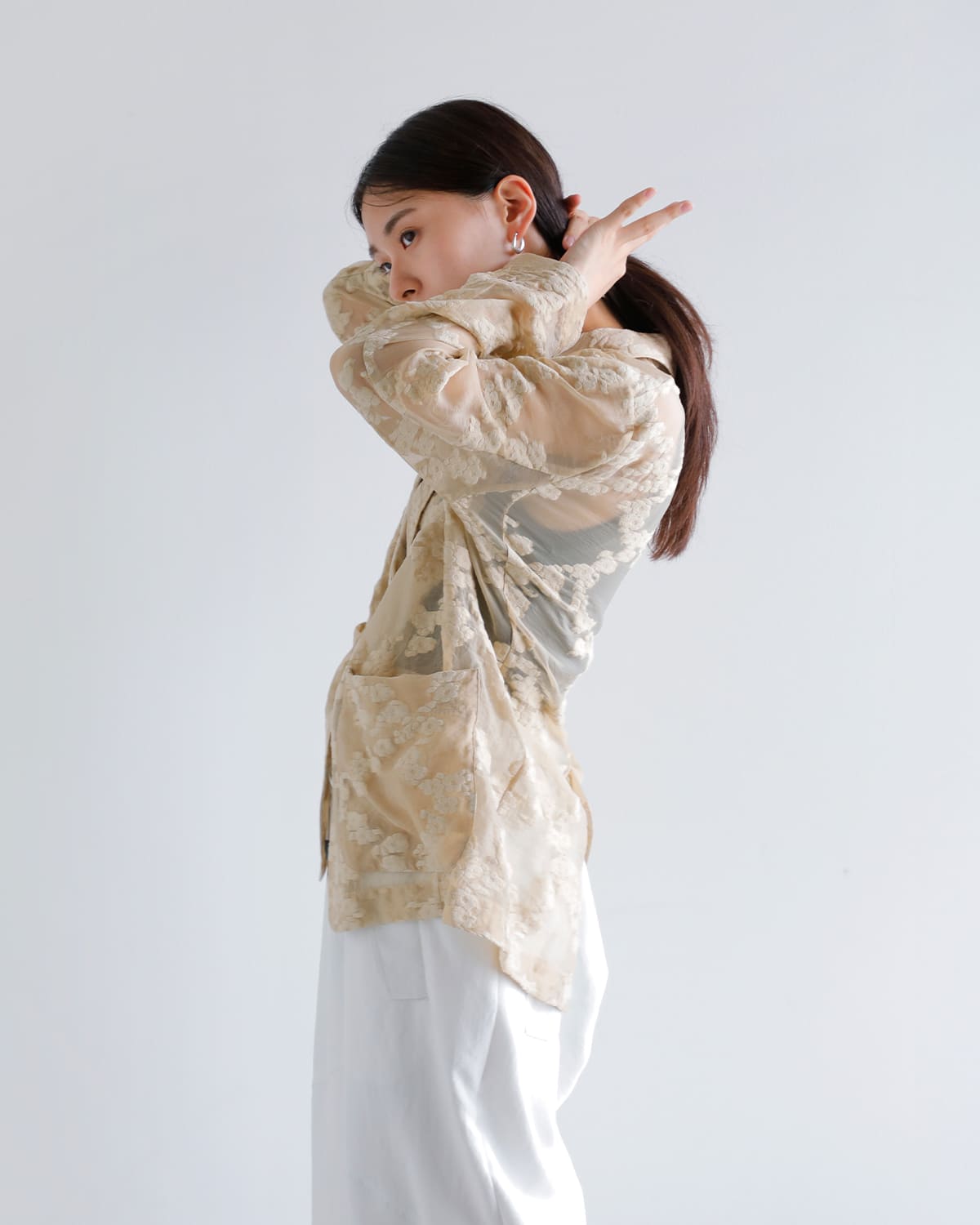 CLANE(クラネ)フラワーシアージャガードジャケット 19103-0432