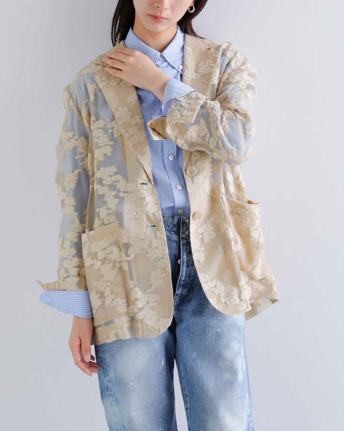 CLANE(クラネ)フラワーシアージャガードジャケット 19103-0432