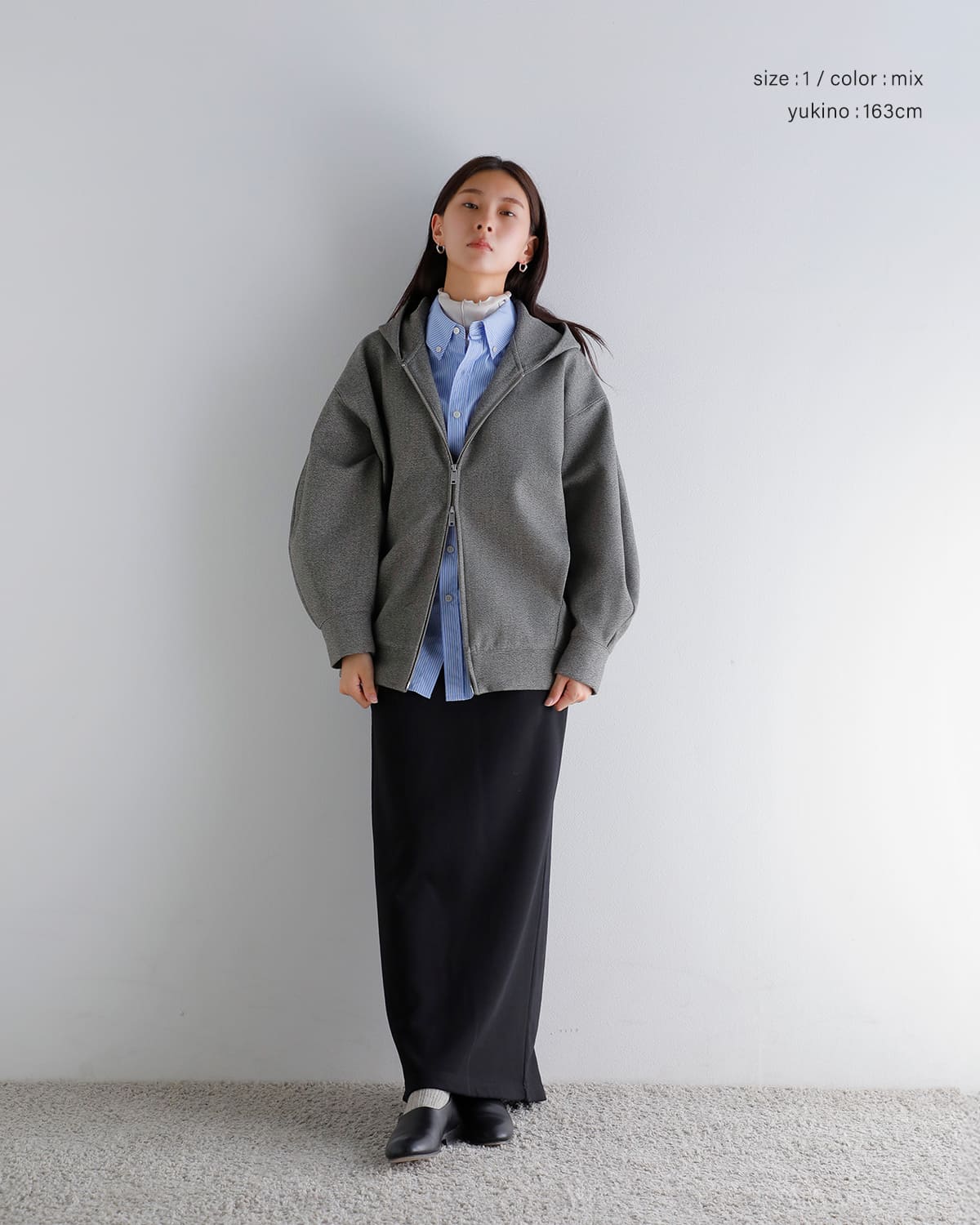 CLANE(クラネ)コンストラクティブボンディングフーディーブルゾン 19104-0502