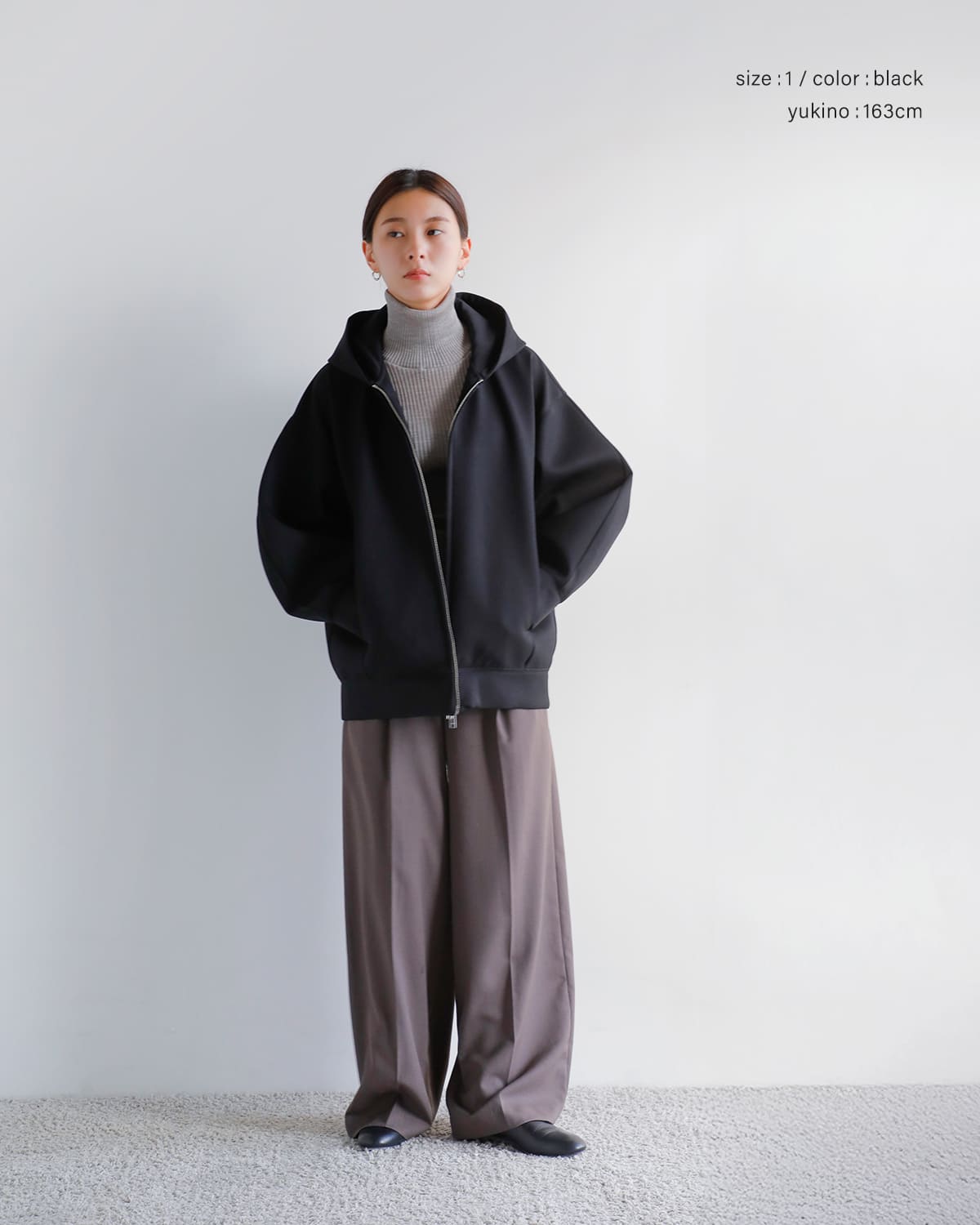 CLANE(クラネ)コンストラクティブボンディングフーディーブルゾン 19104-0502