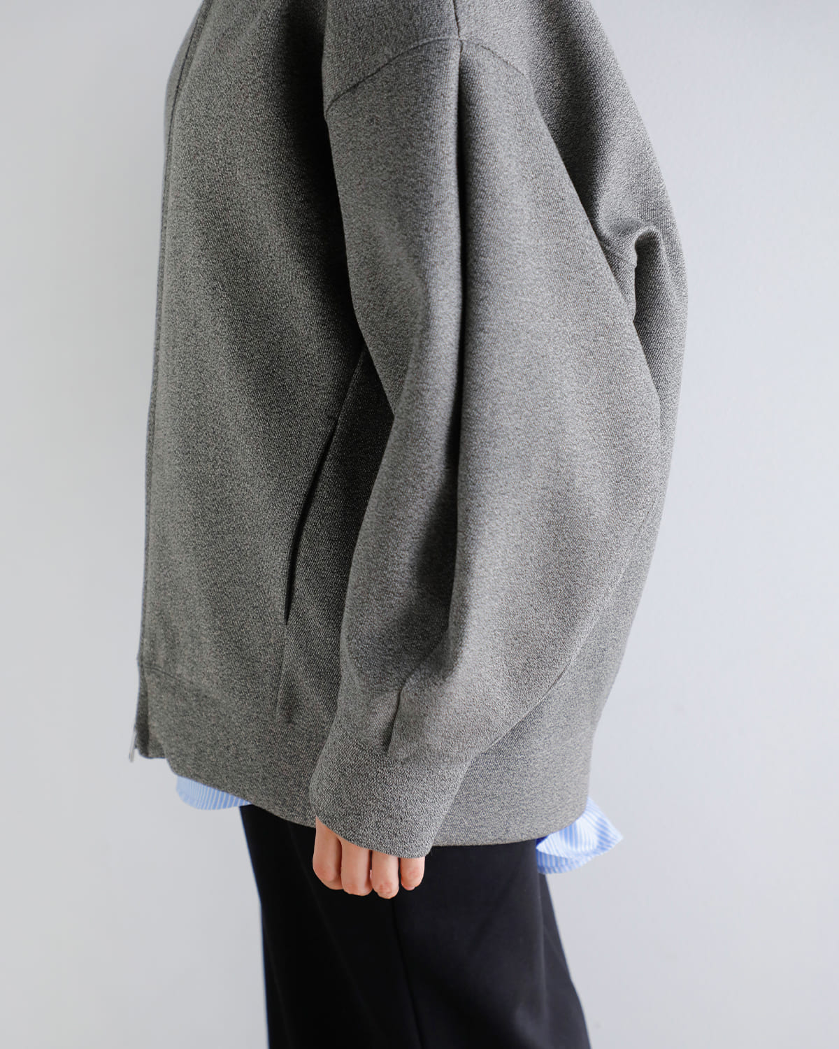 CLANE(クラネ)コンストラクティブボンディングフーディーブルゾン 19104-0502