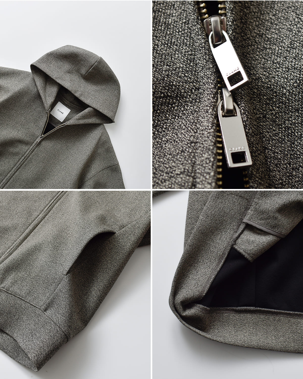 CLANE(クラネ)コンストラクティブボンディングフーディーブルゾン 19104-0502