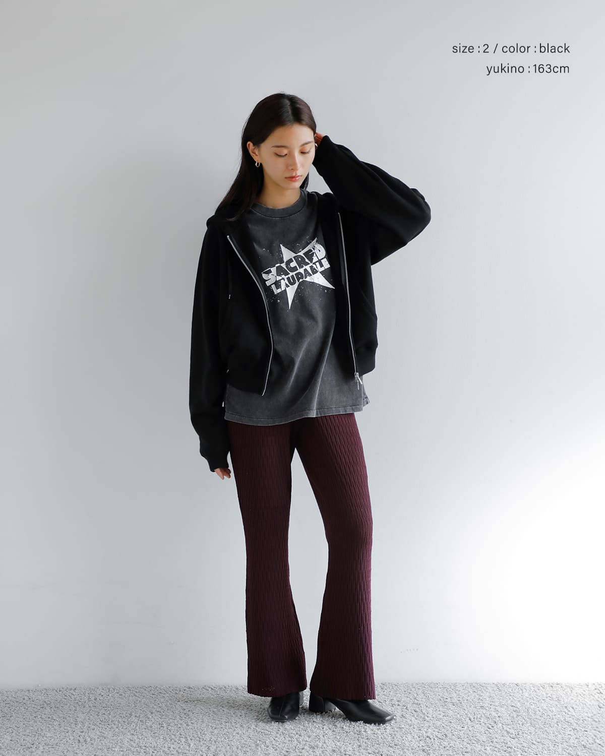 CLANE(クラネ)ロゴコンパクトジップアップフーディー 19105-1172