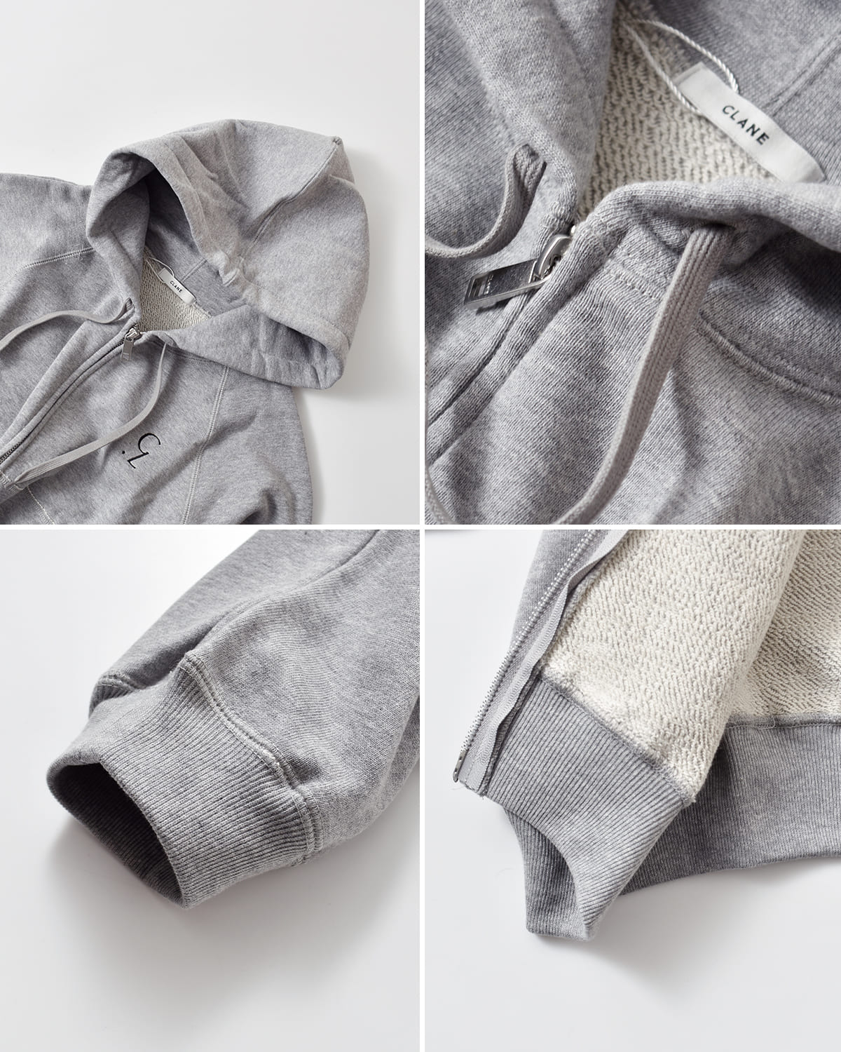 CLANE(クラネ)ロゴコンパクトジップアップフーディー 19105-1172