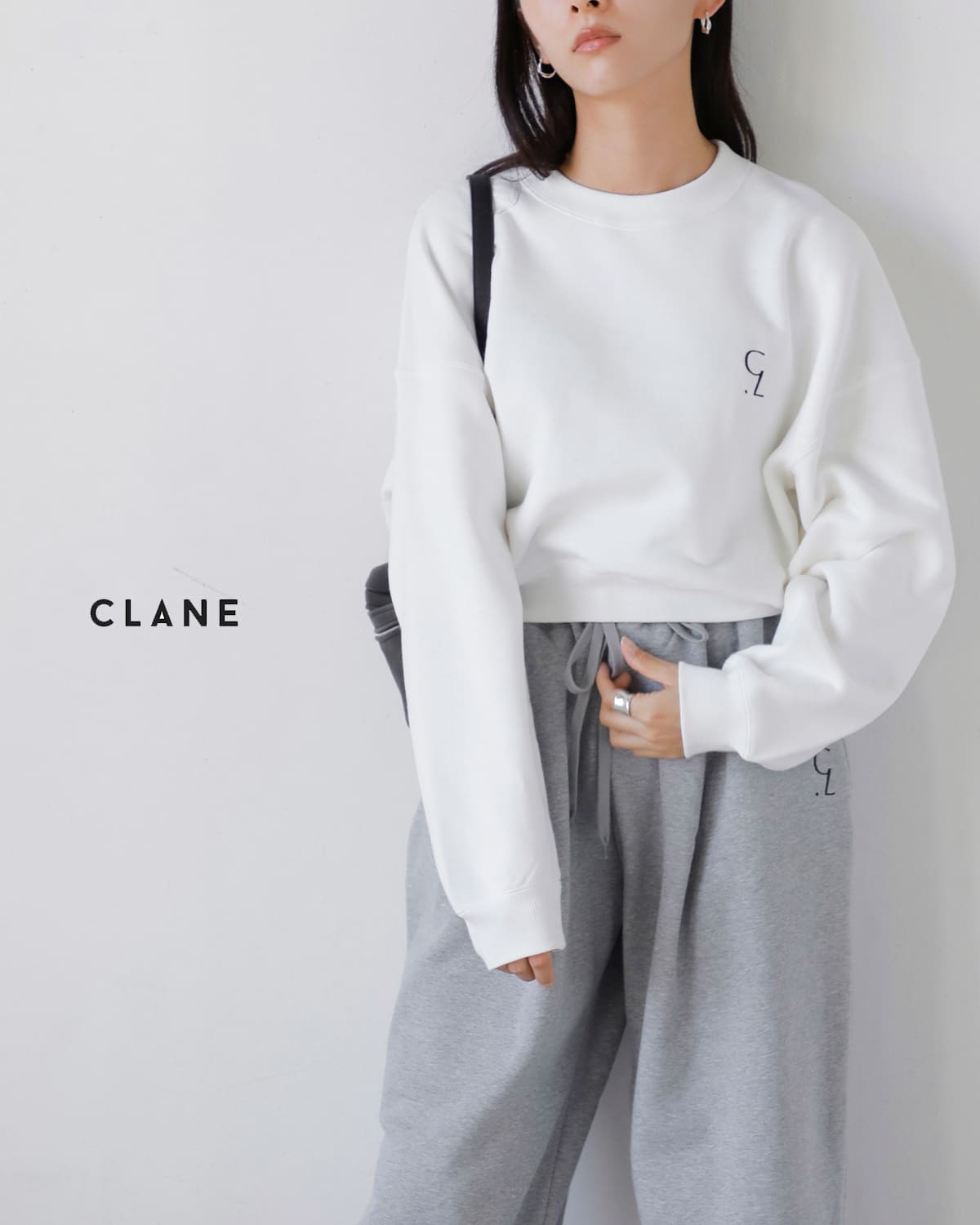 CLANE(クラネ)ロゴ スウェット トップス “LOGO SHORT SWEAT TOPS”19105-1252